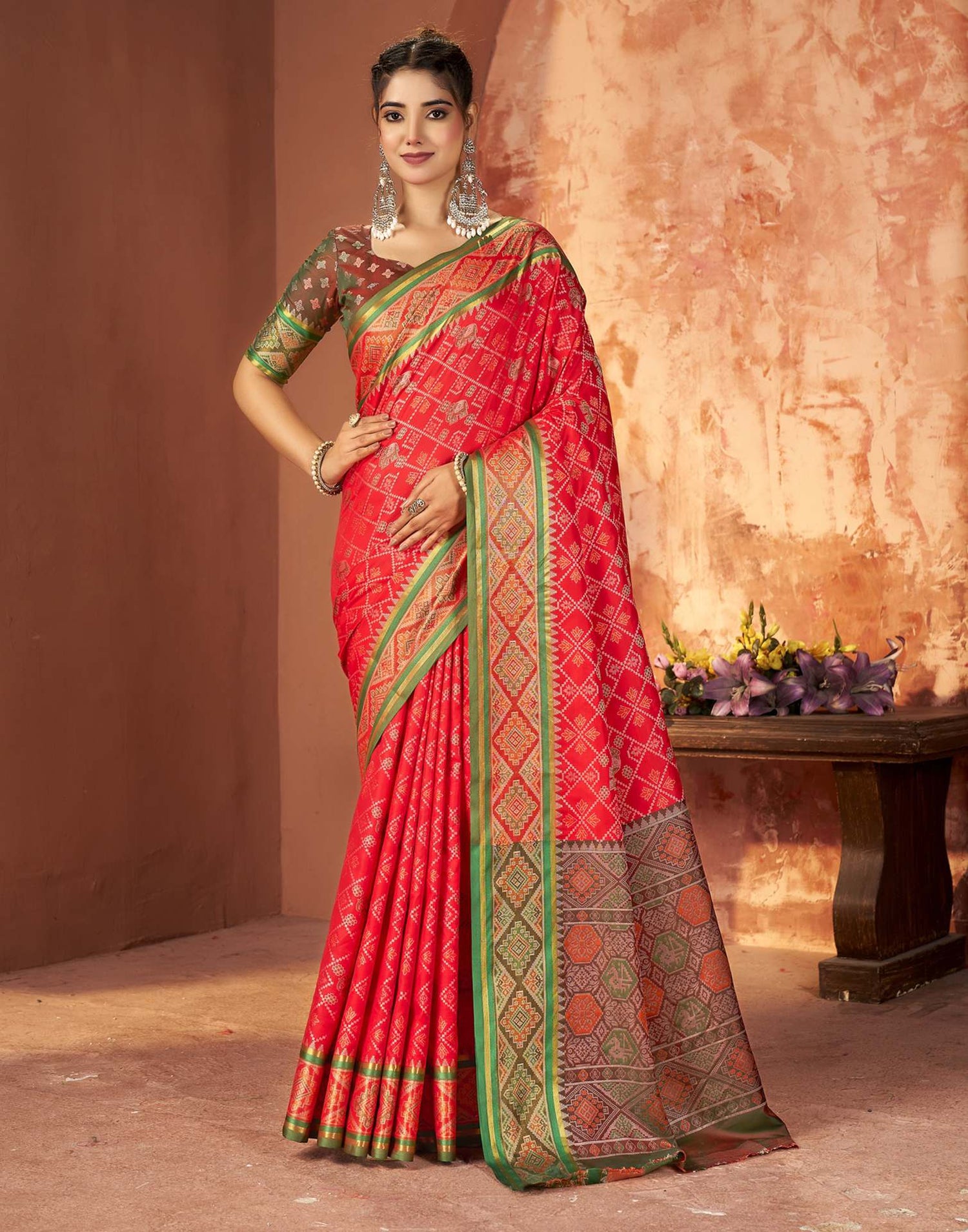 Red Silk Woven Patola Saree