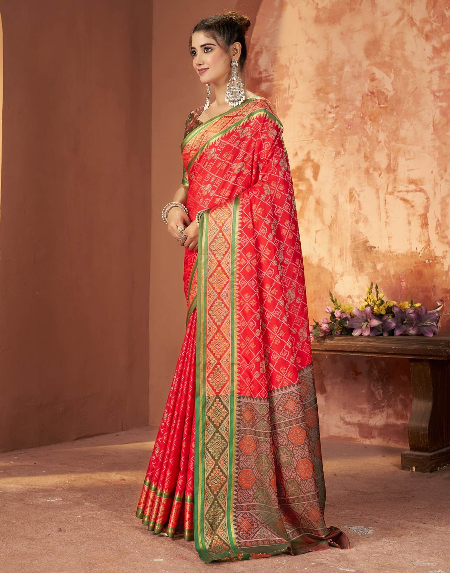 Red Silk Woven Patola Saree