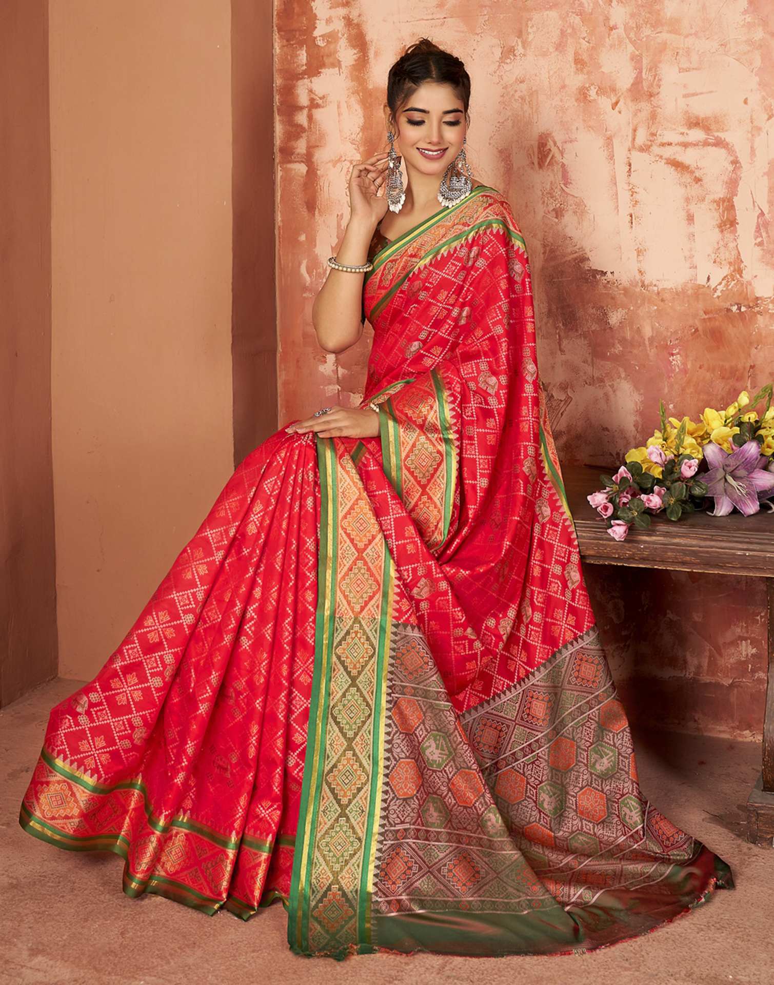 Red Silk Woven Patola Saree