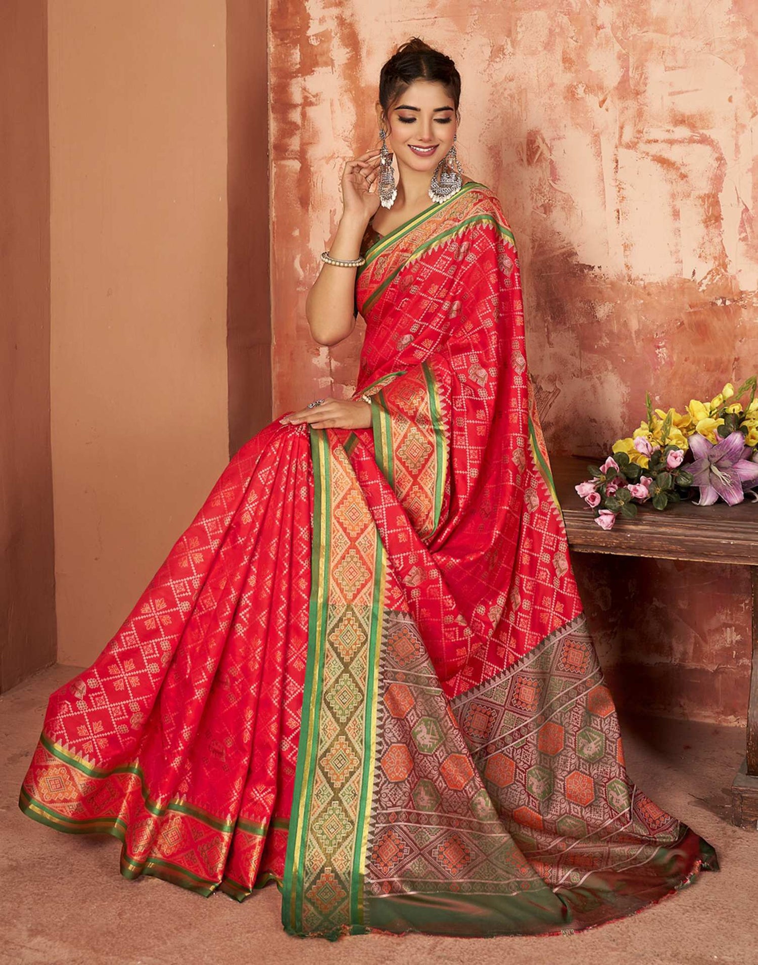 Red Silk Woven Patola Saree