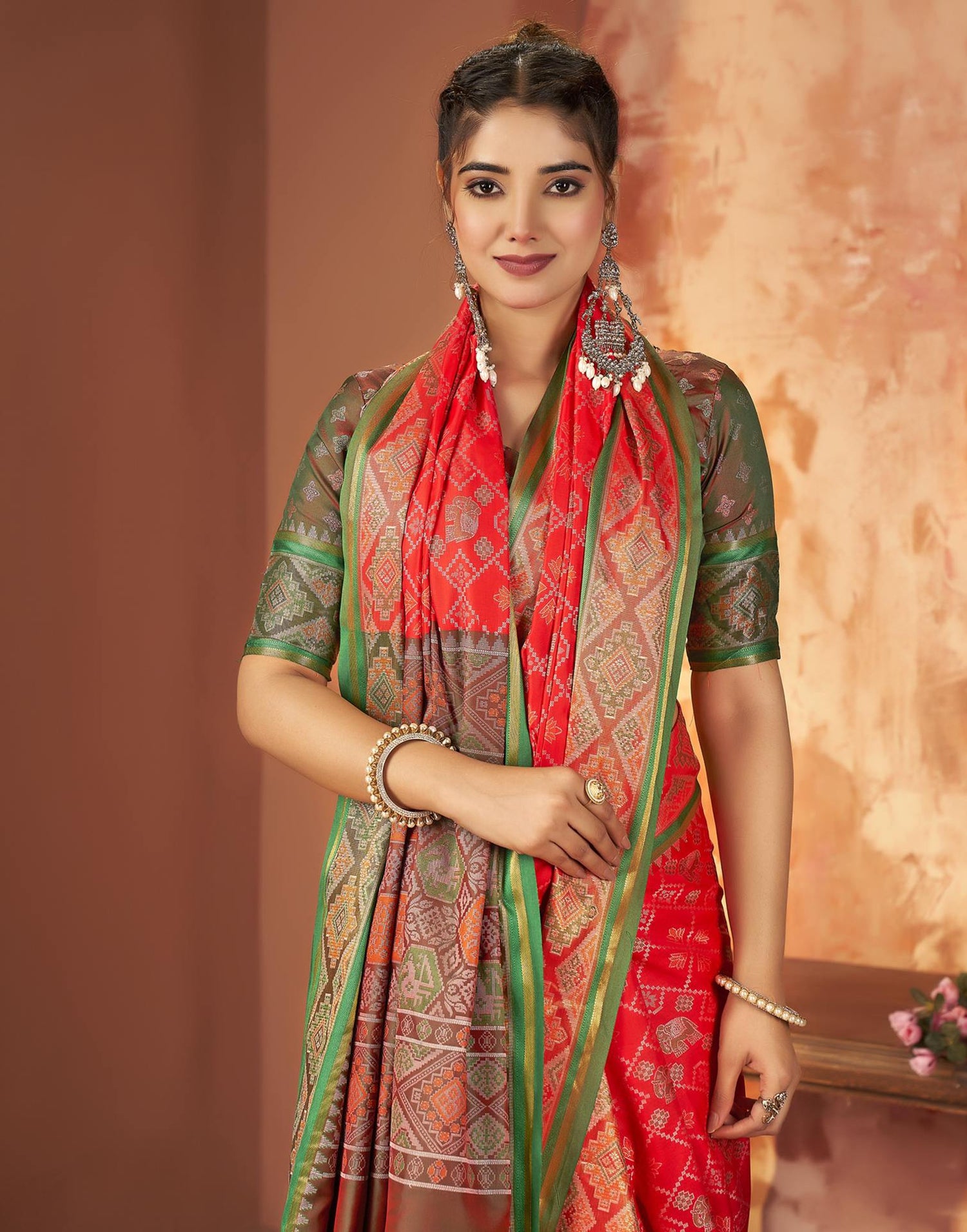 Red Silk Woven Patola Saree