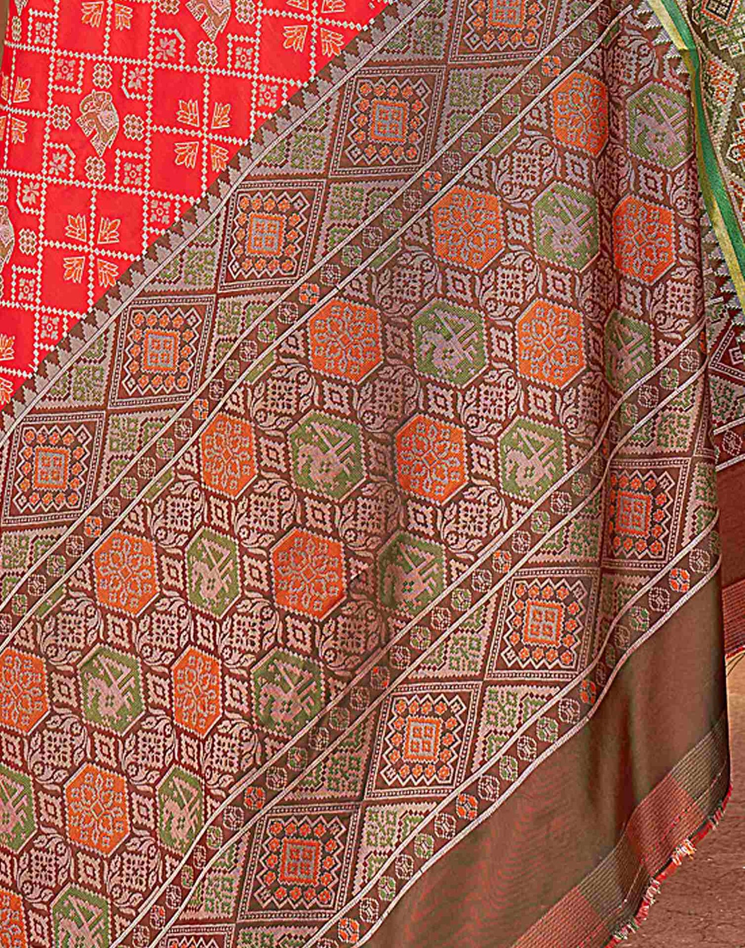 Red Silk Woven Patola Saree