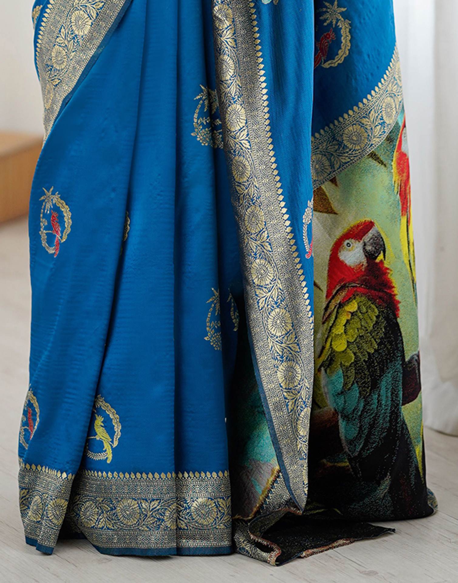 Blue Silk Woven Saree