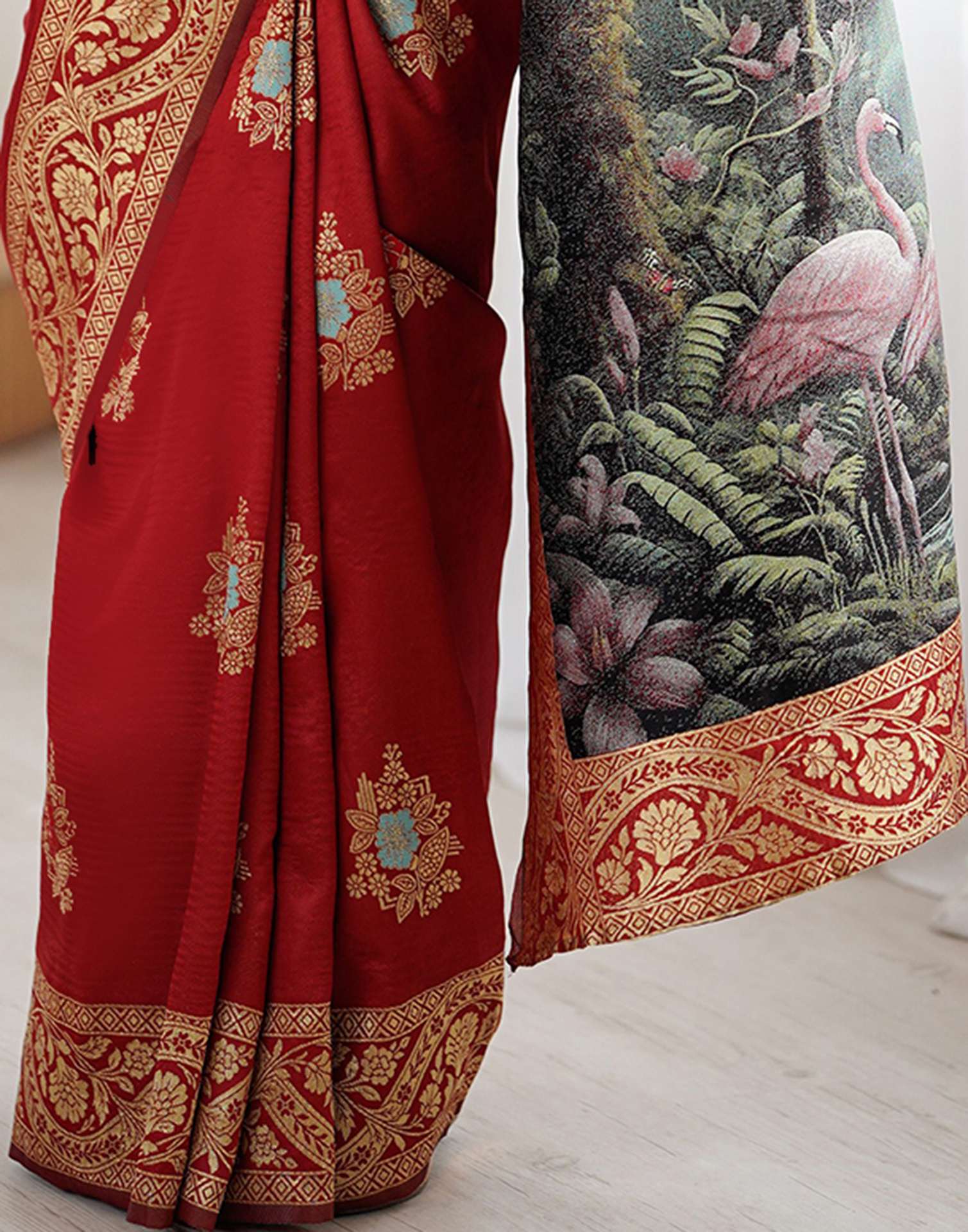 Red Silk Woven Saree