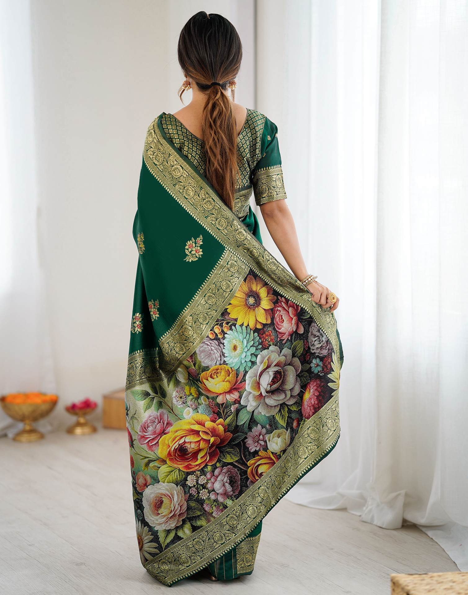 Green Silk Woven Saree