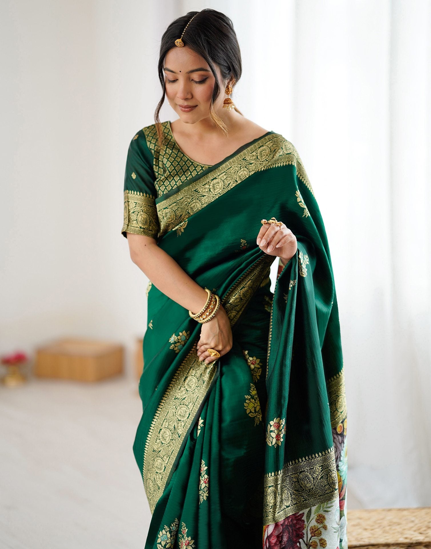 Green Silk Woven Saree