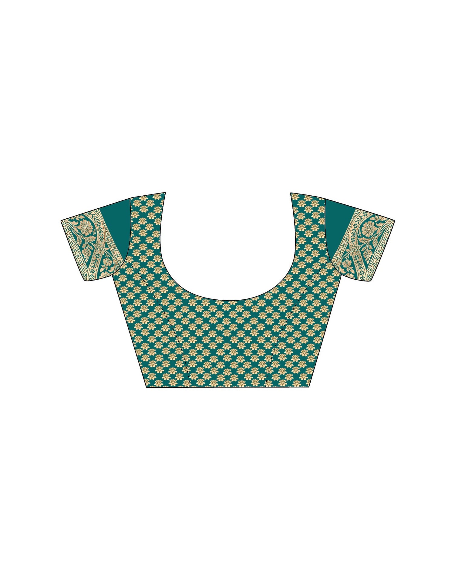 Teal Green Silk Woven Saree