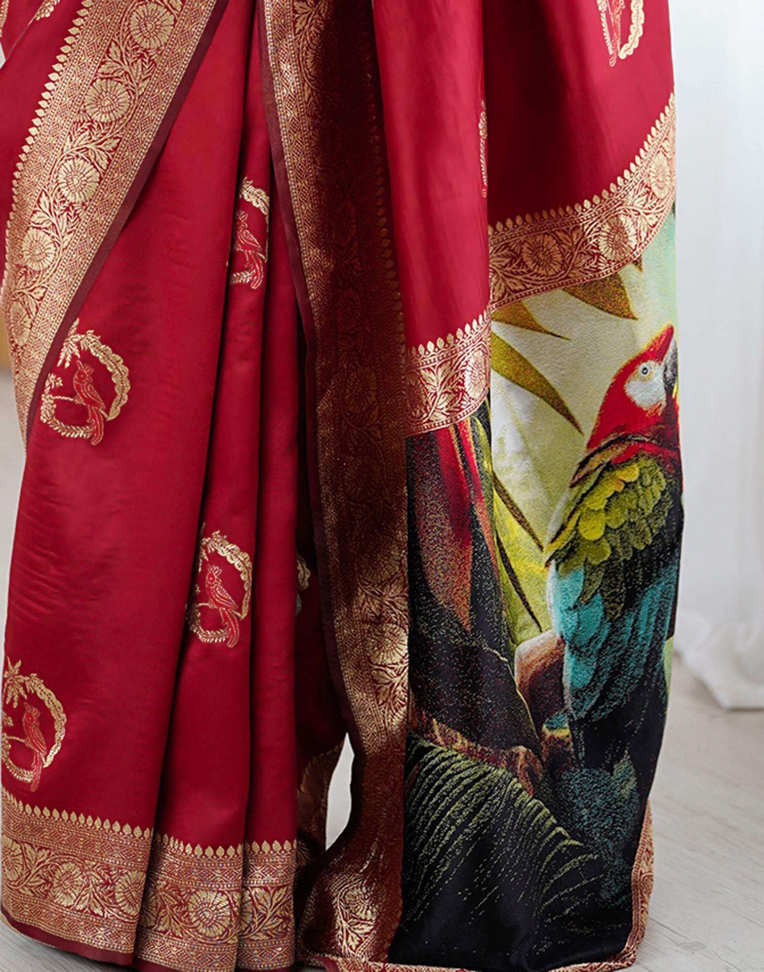 Red Silk Woven Saree