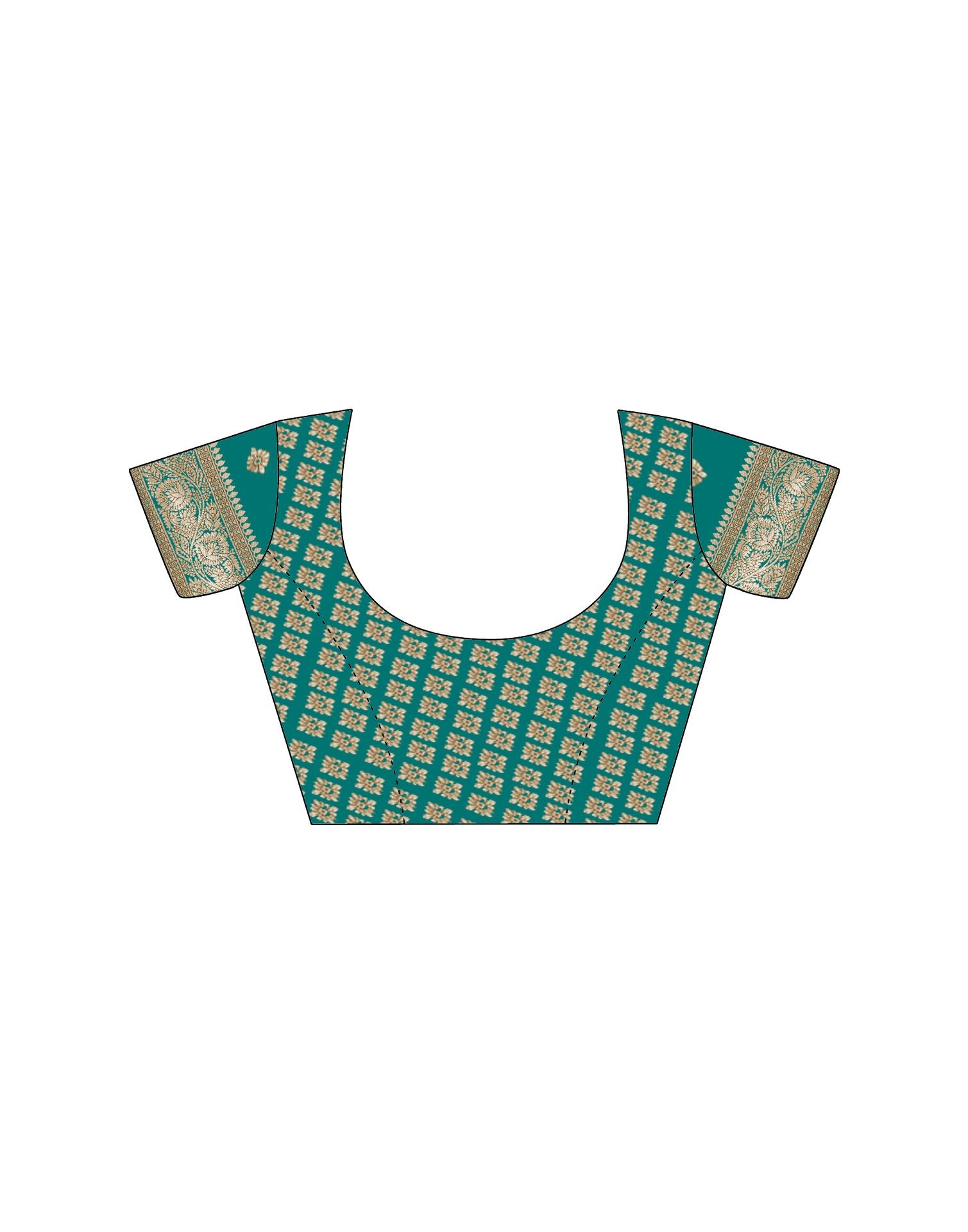Teal Green Silk Woven Saree