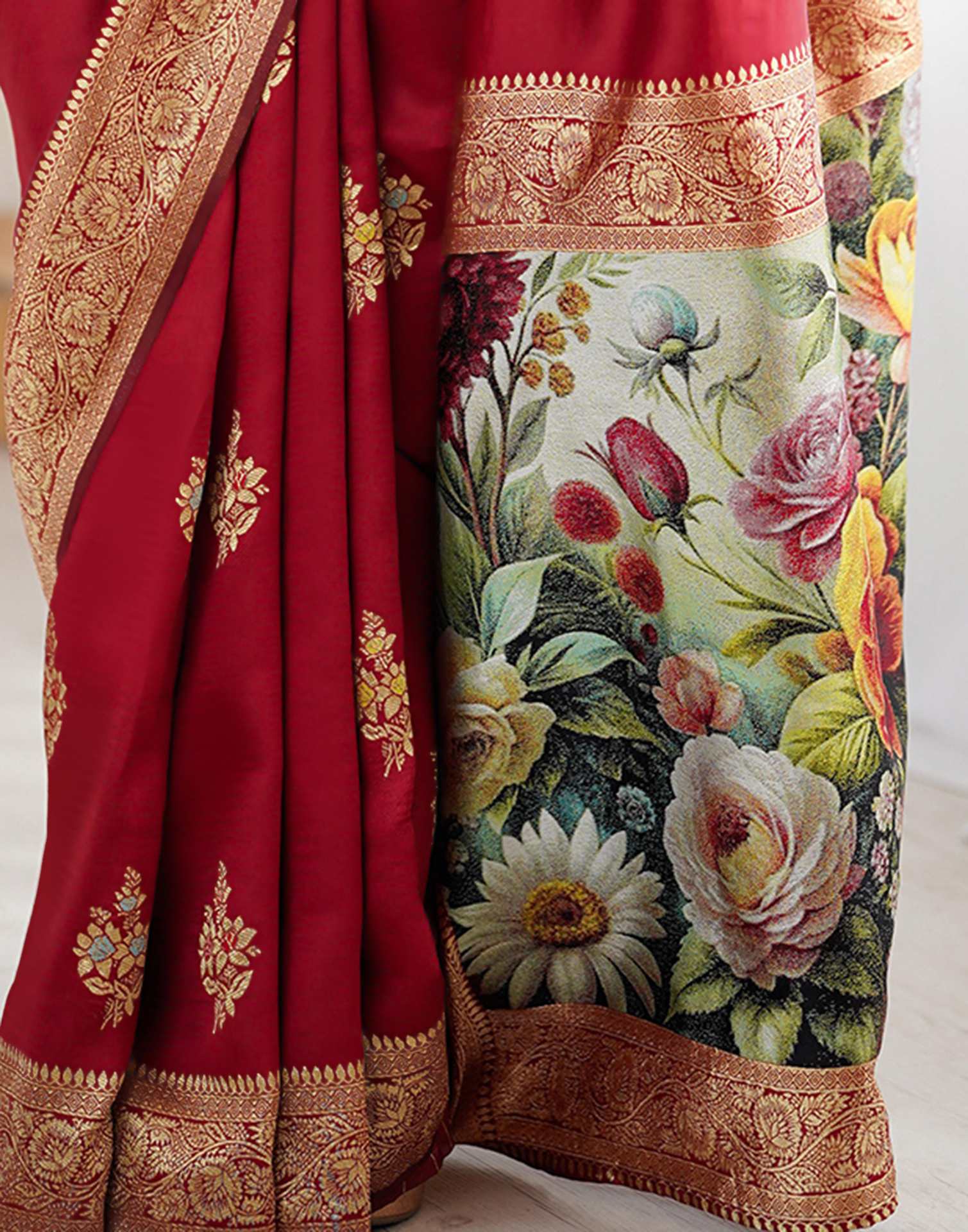 Red Silk Woven Saree