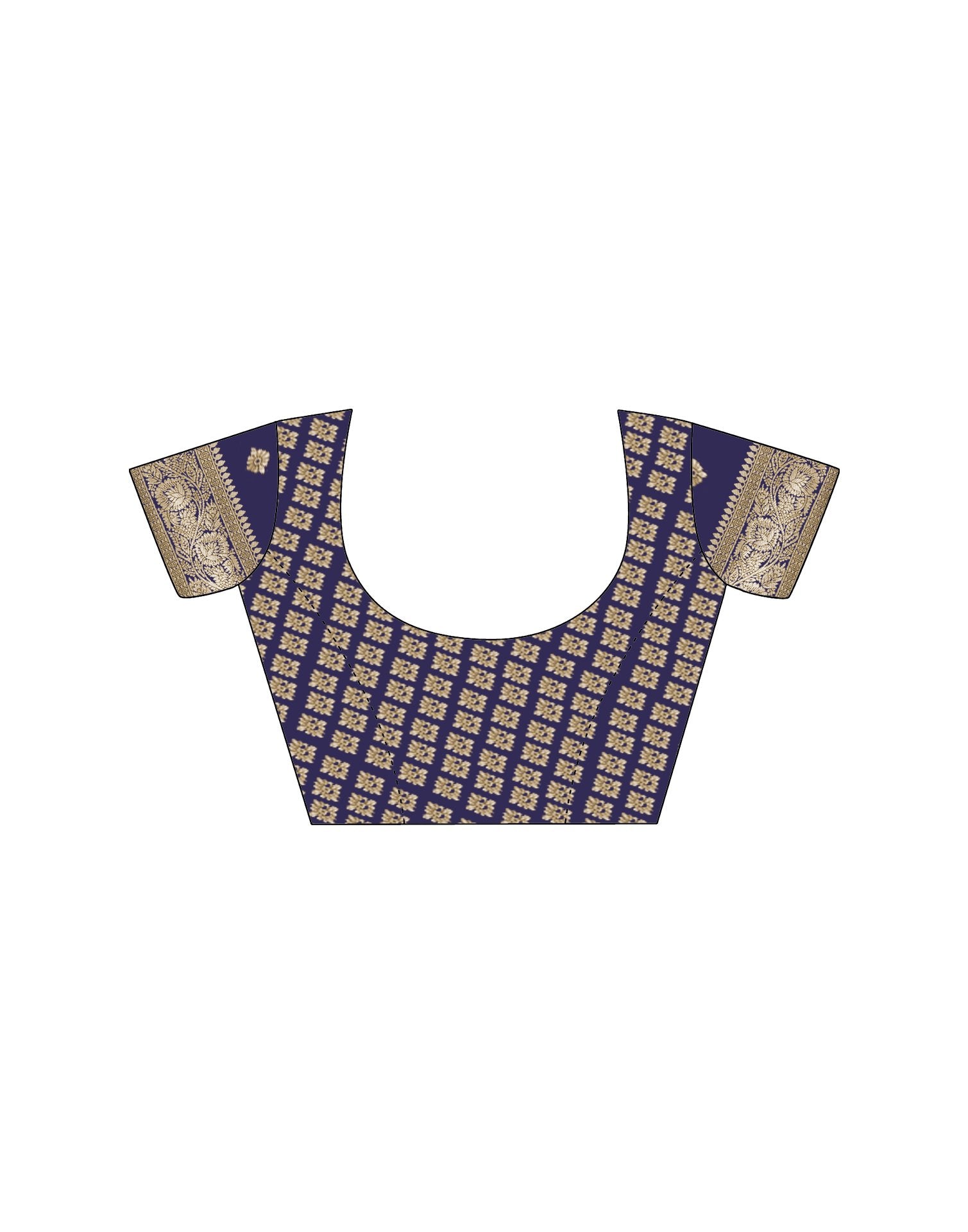 Navy Blue Silk Woven Saree