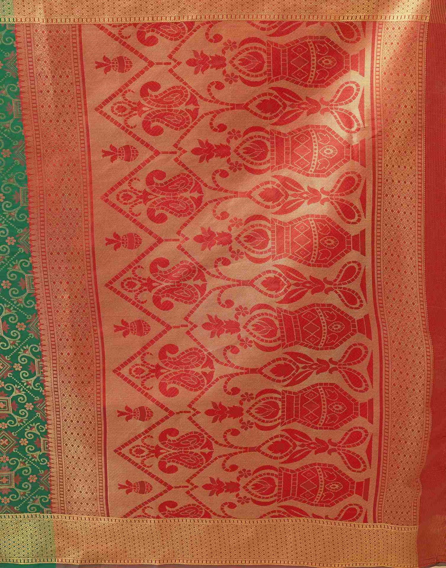 Green Silk Woven Patola Saree