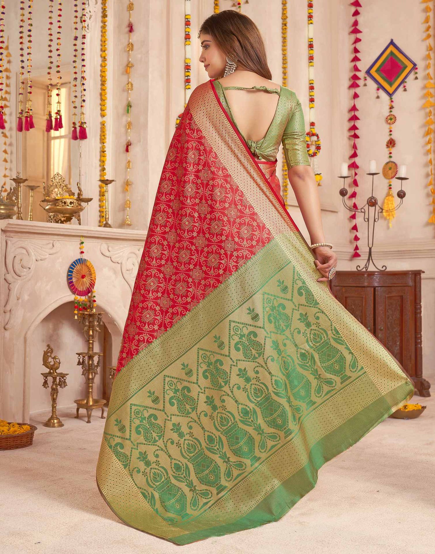 Red Silk Woven Patola Saree