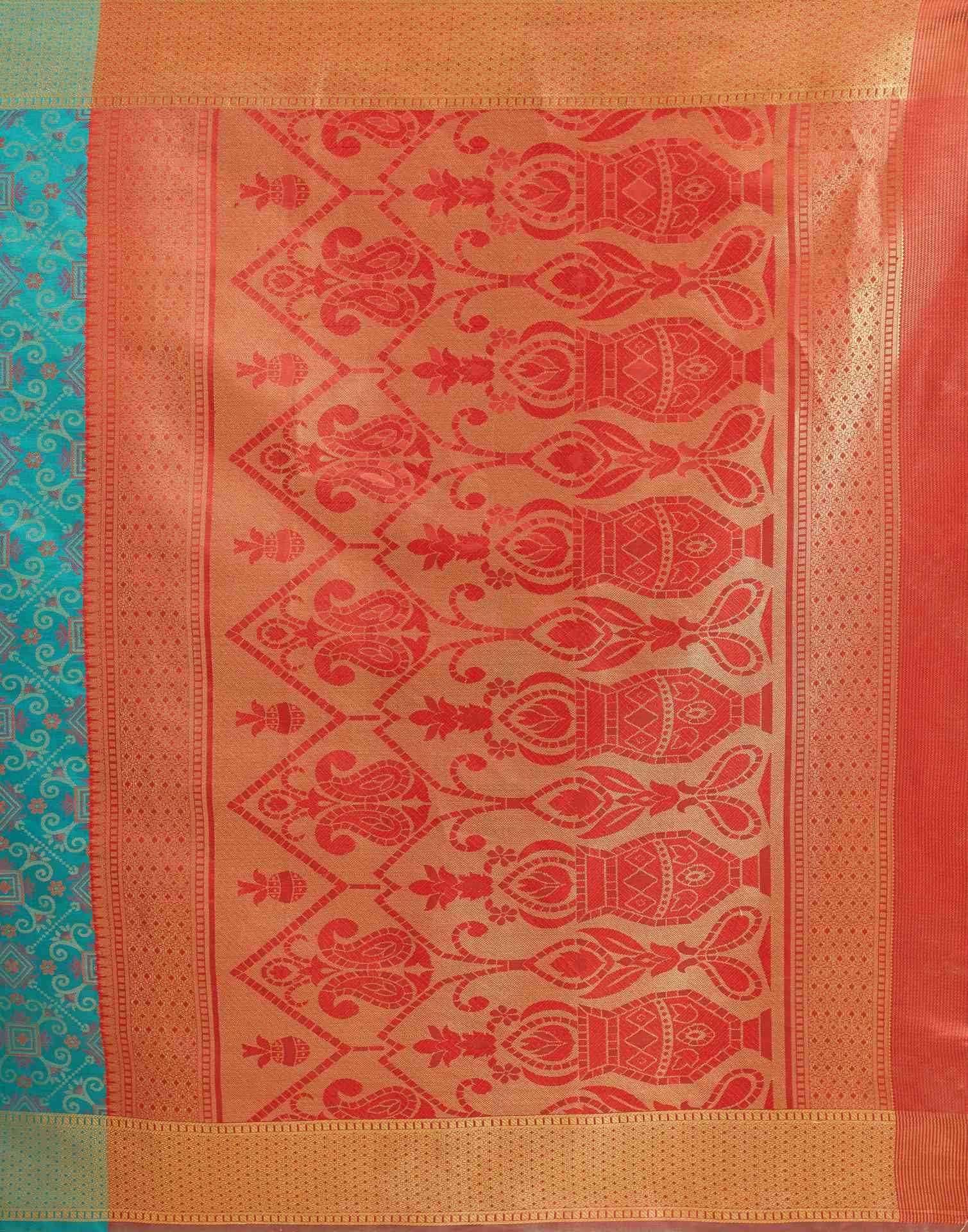 Teal Blue Silk Woven Patola Saree