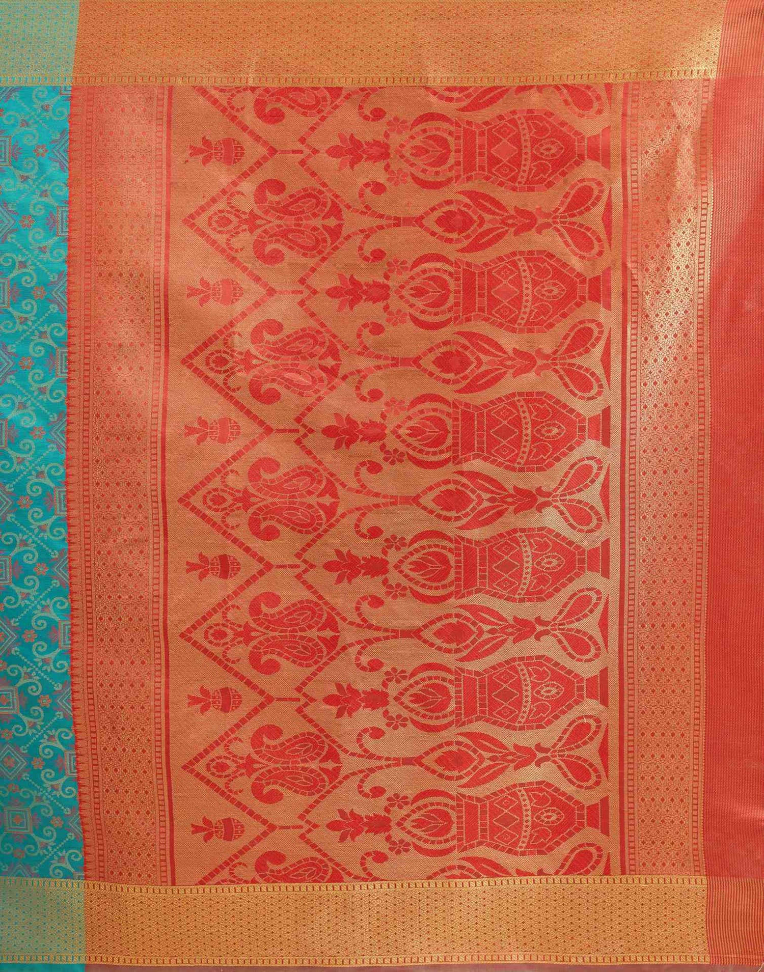 Teal Blue Silk Woven Patola Saree