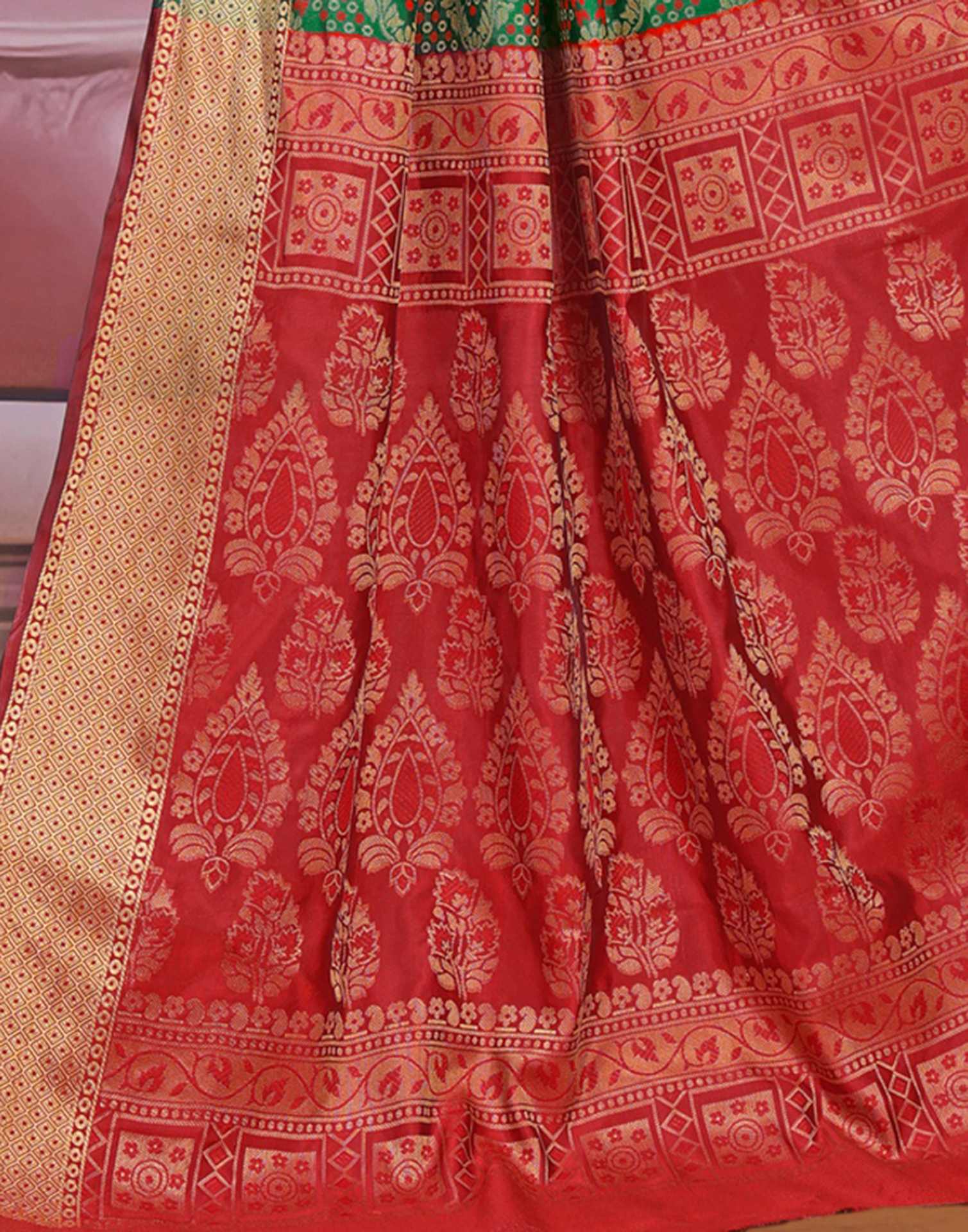 Green Silk Woven Patola Saree