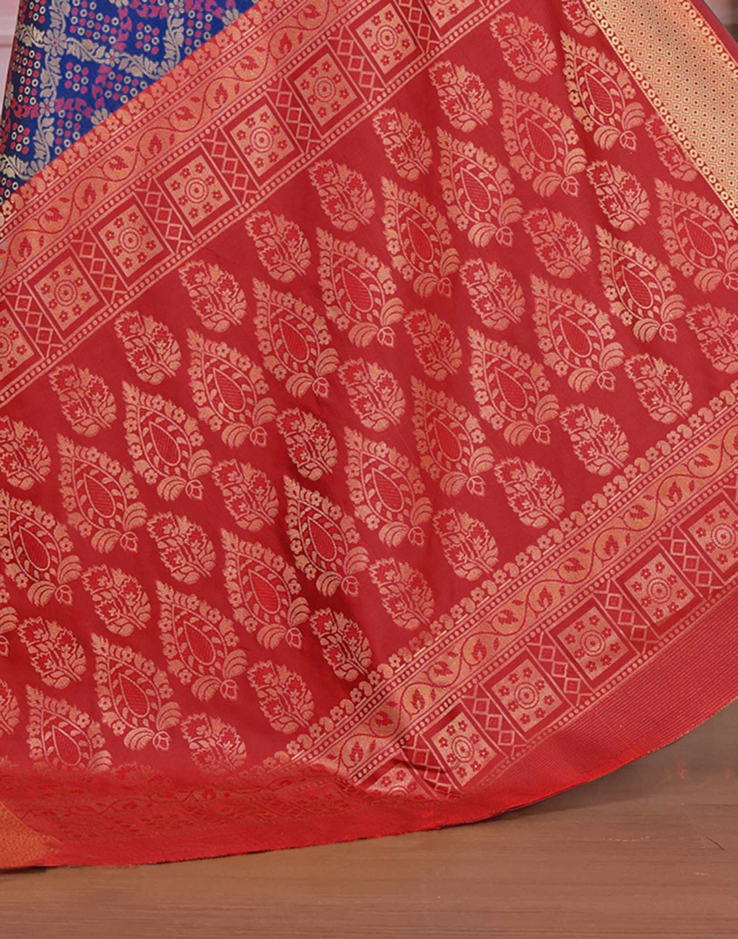 Navy Blue Silk Woven Patola Saree