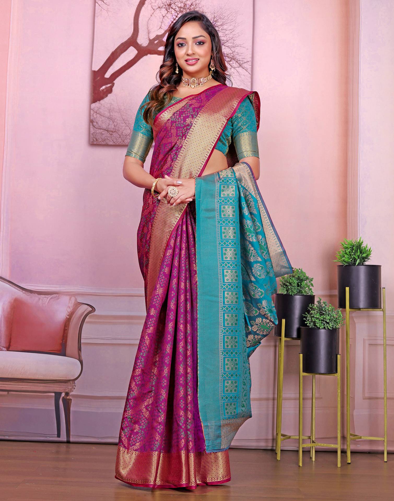 Dark Purple Silk Woven Patola Saree