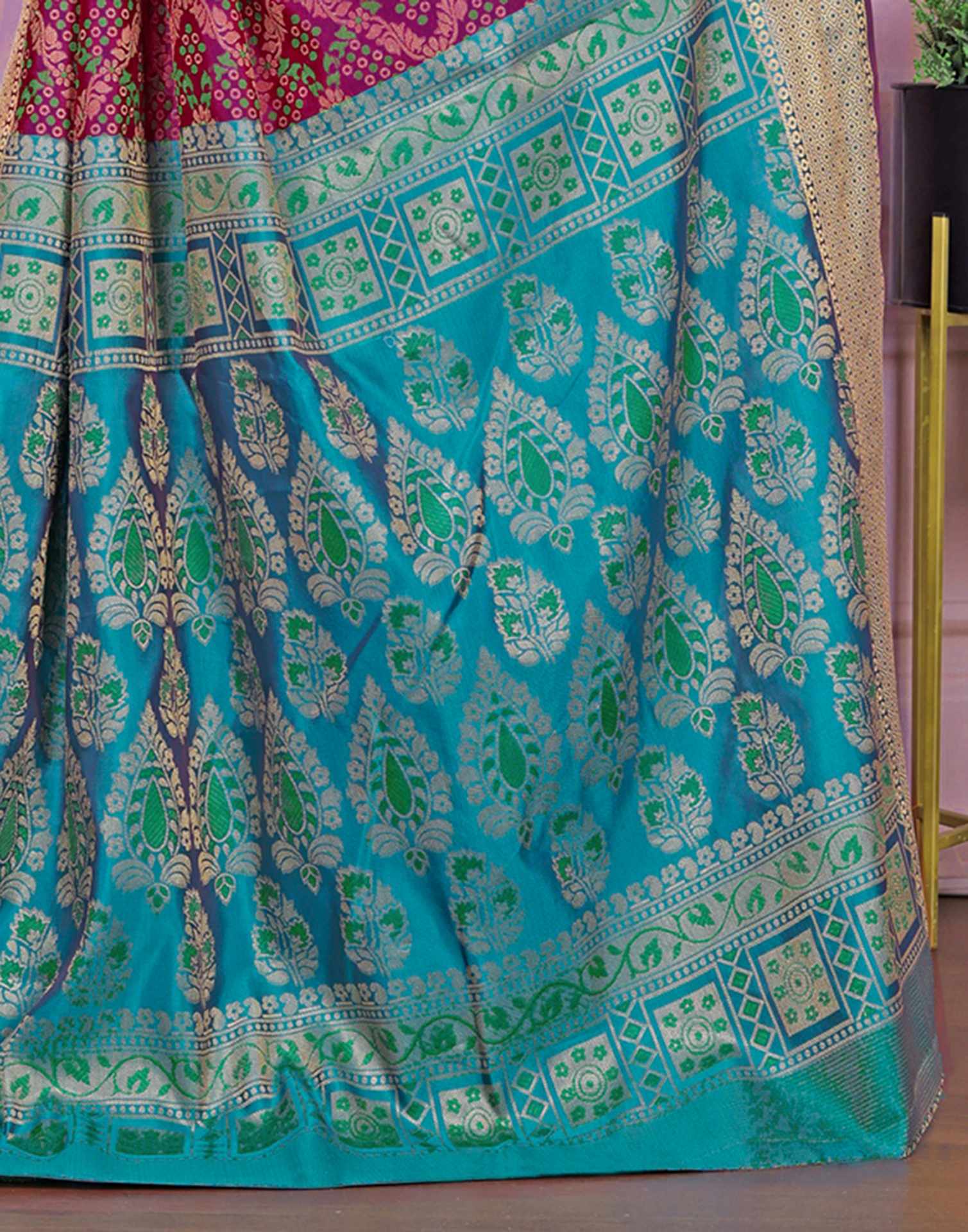 Dark Purple Silk Woven Patola Saree