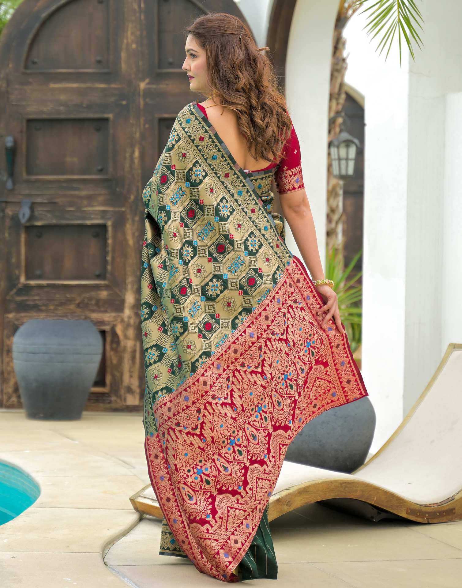 Green Silk Woven Banarasi Saree