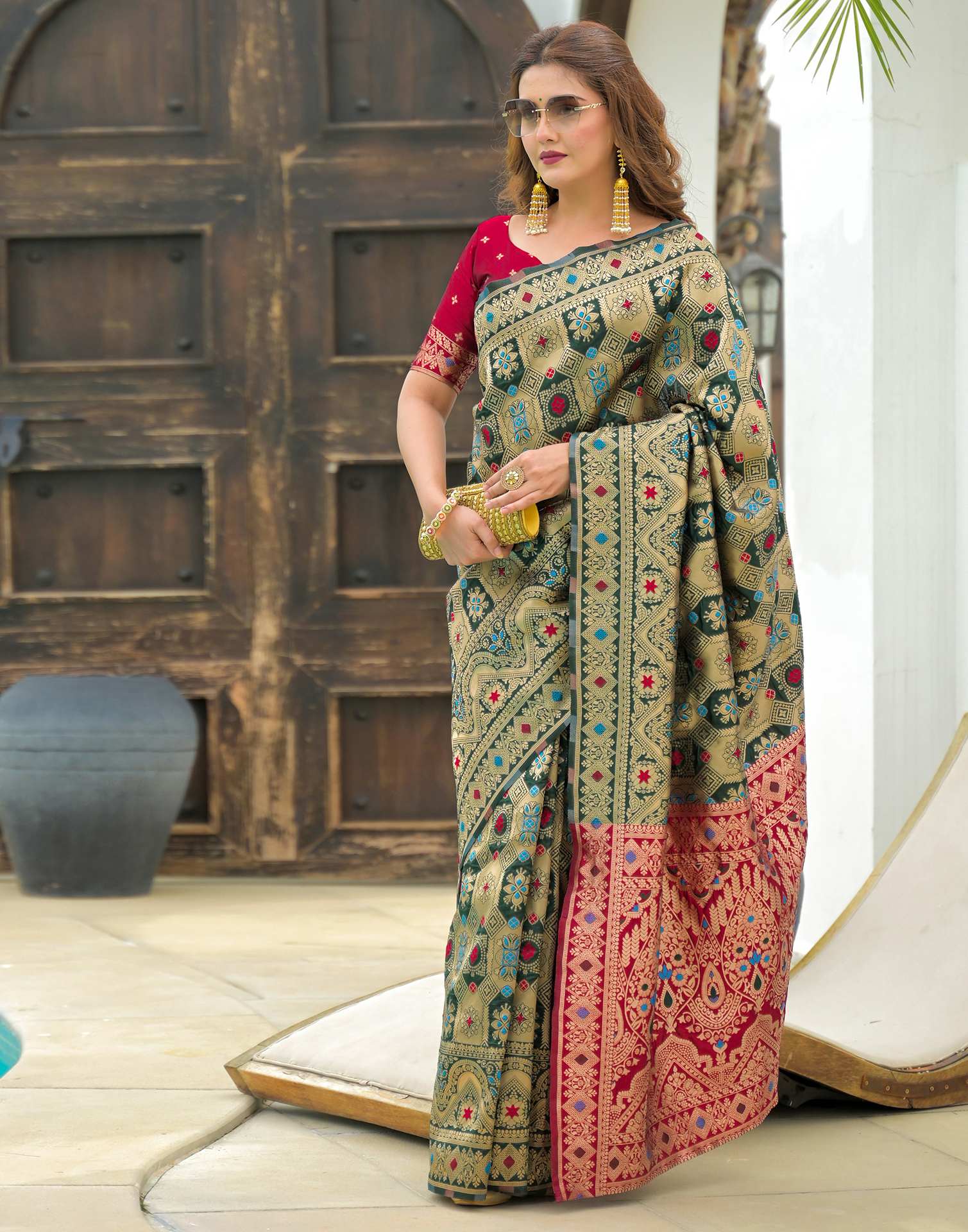 Green Silk Woven Banarasi Saree