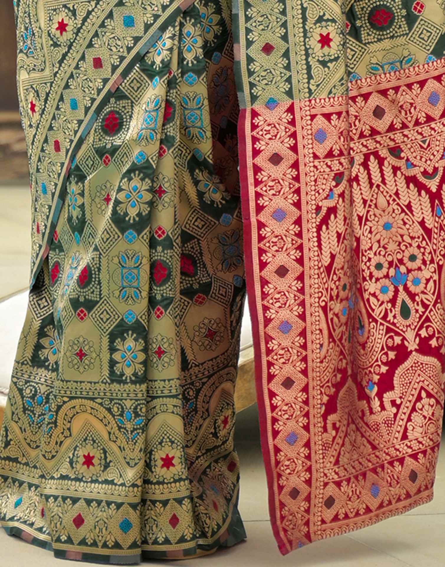 Green Silk Woven Banarasi Saree