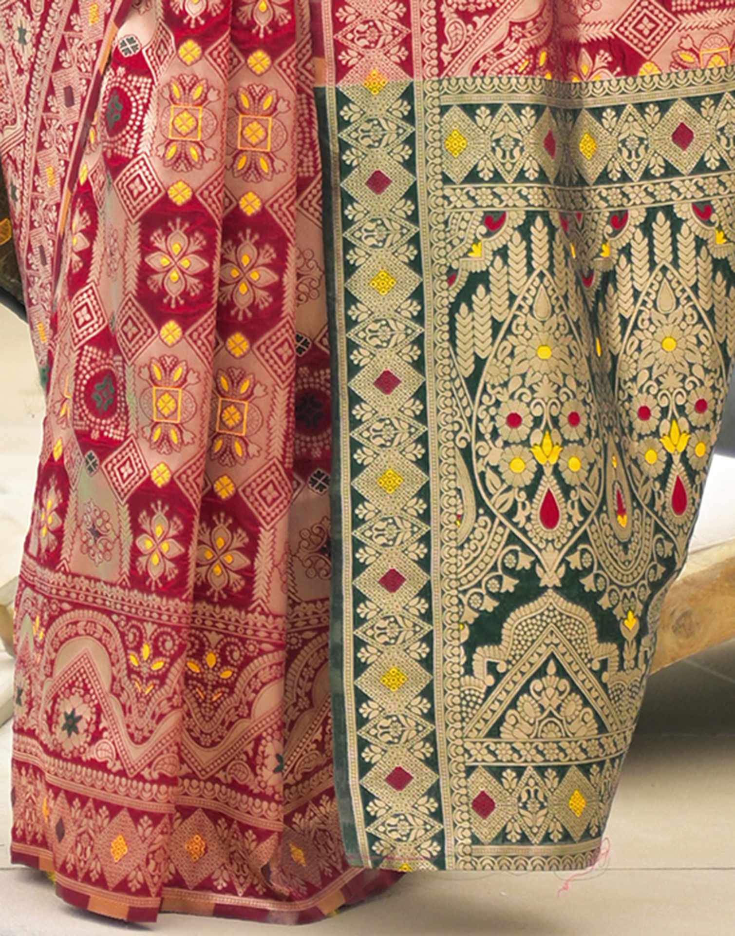 Red Silk Woven Banarasi Saree