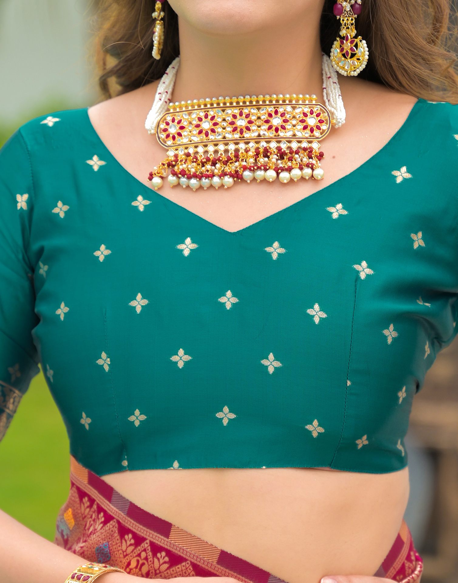 Magenta Silk Woven Banarasi Saree