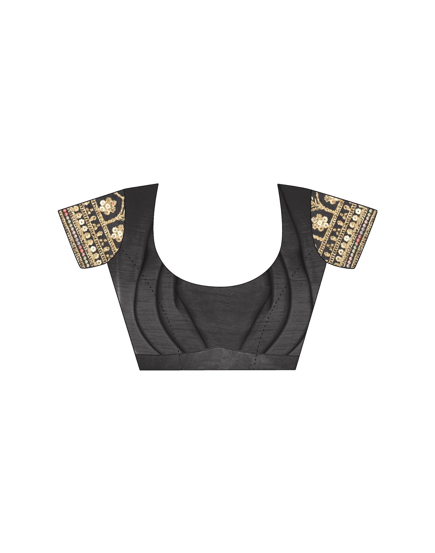 Black Chinnon Sequence Lace Saree