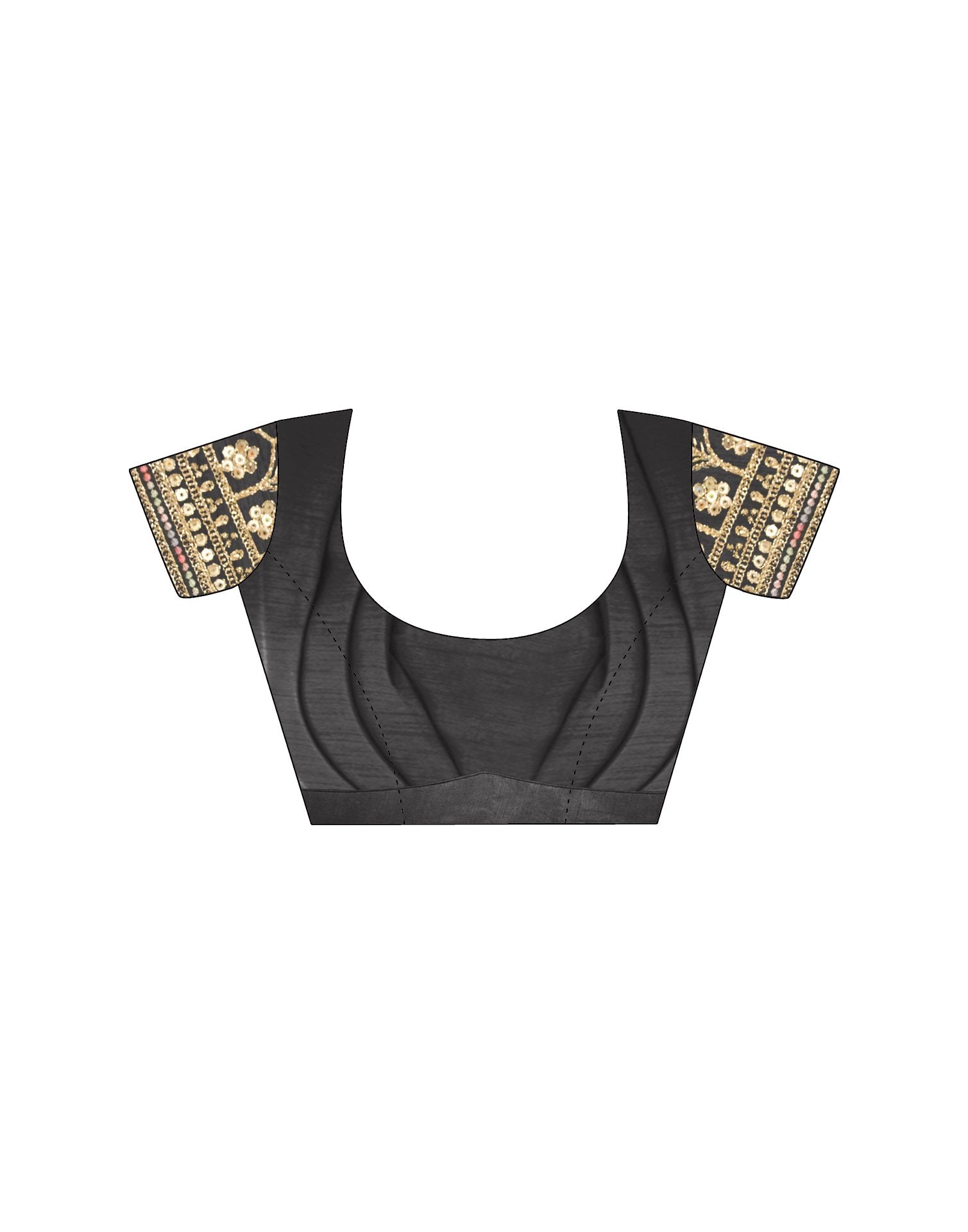 Black Chinnon Sequence Lace Saree