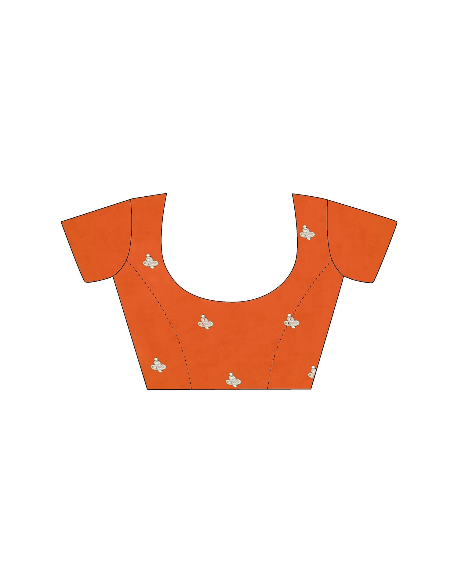 Orange Tissue Silk Sequence Embroidery Saree