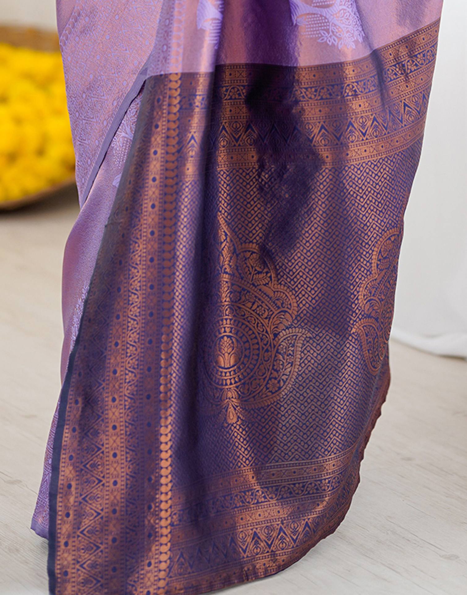 Lavender Silk Woven Saree