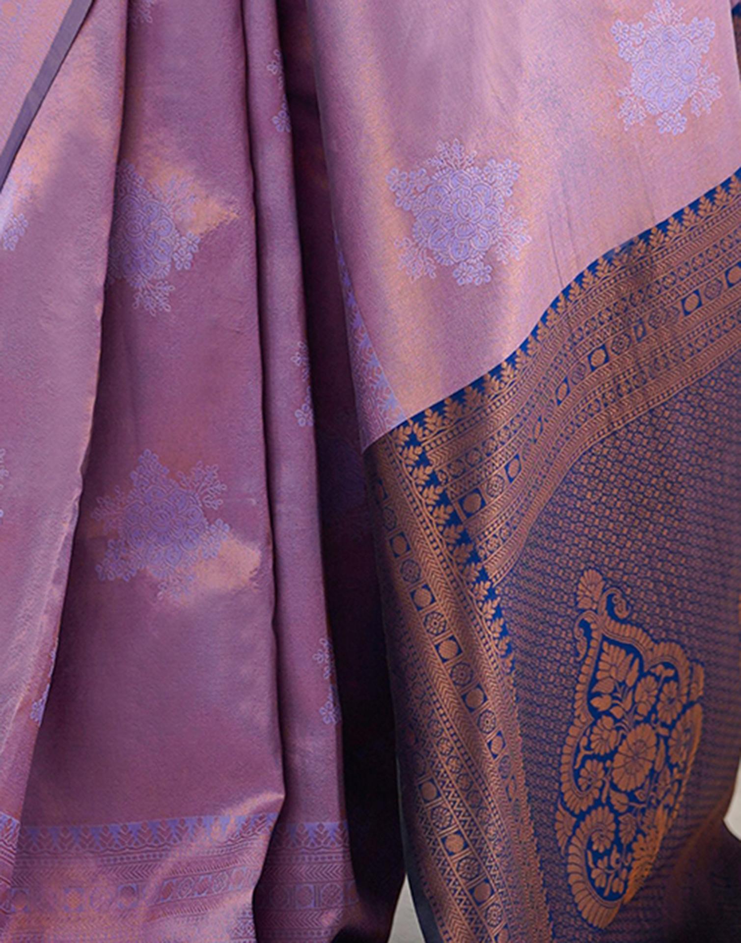 Lavender Silk Woven Saree