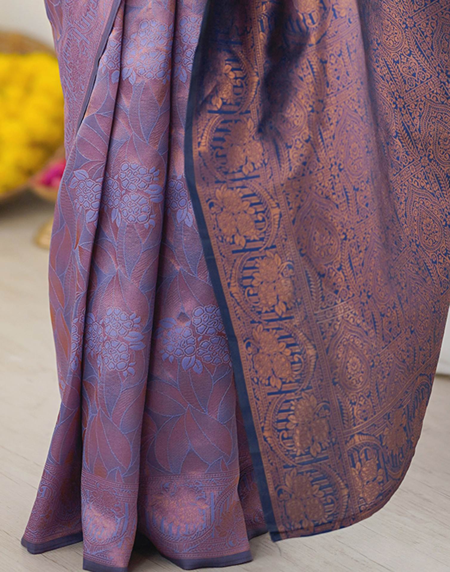 Lavender Silk Woven Saree