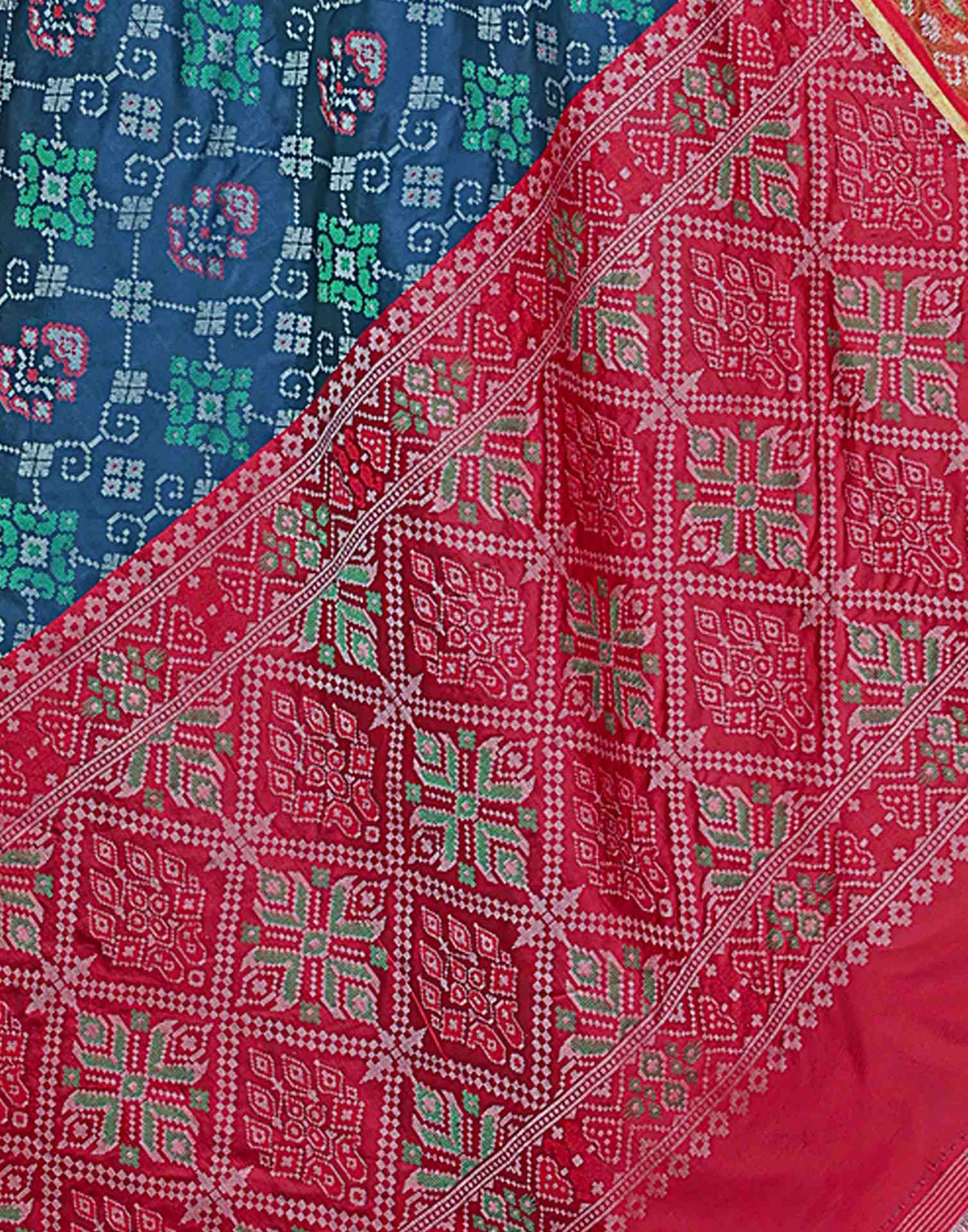 Navy Blue Silk Woven Patola Saree