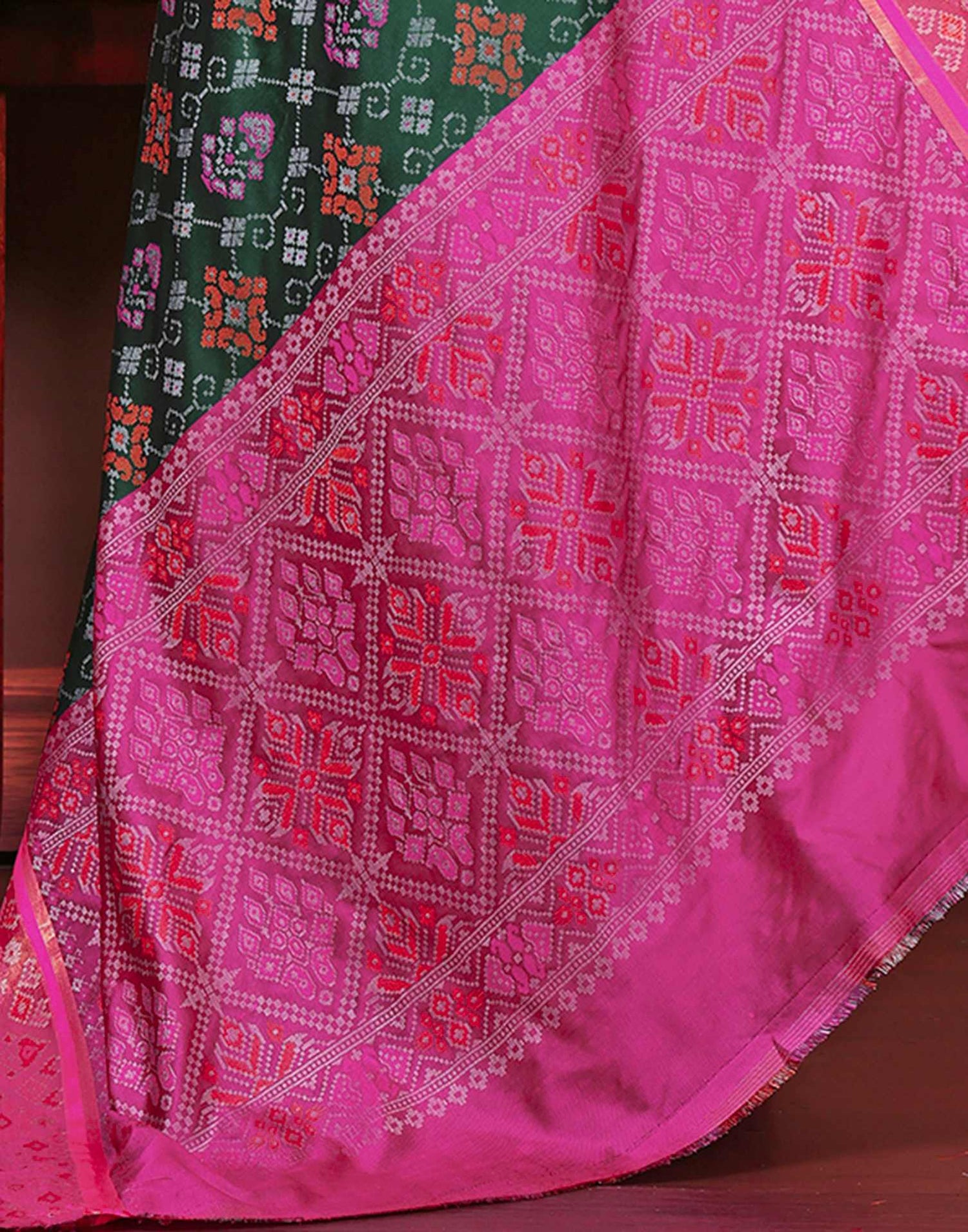 Green Silk Woven Patola Saree