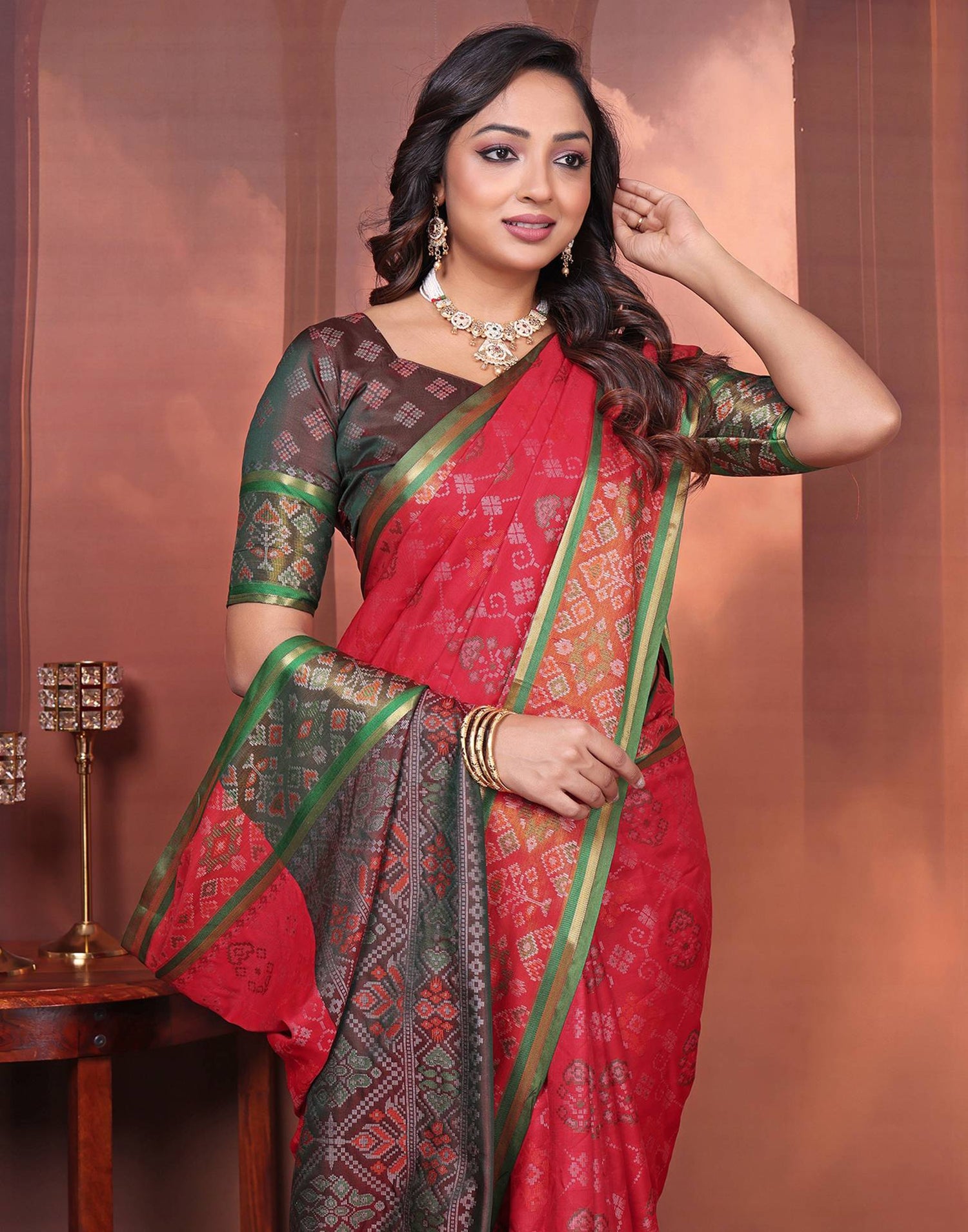 Red Silk Woven Patola Saree
