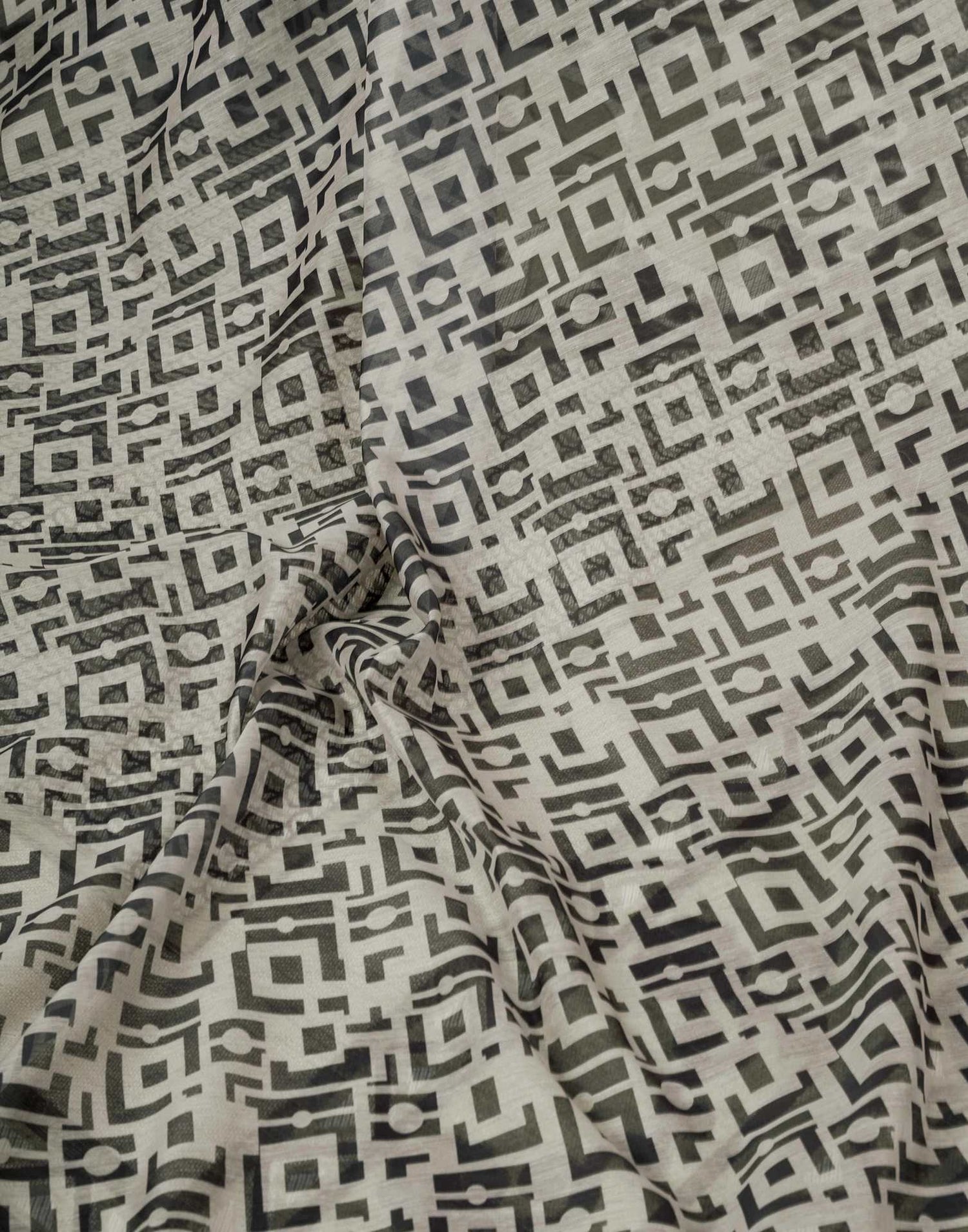 Ready To Wear Beige Chanderi Printed Saree With Pocket