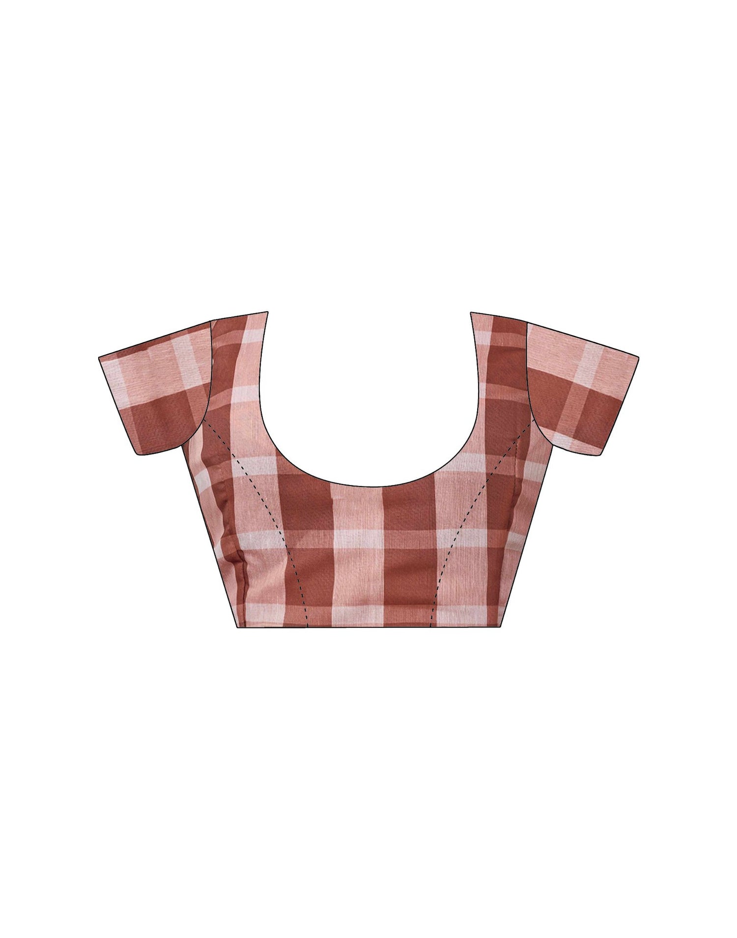 Ready To Wear Brown Chanderi Printed Saree With Pocket