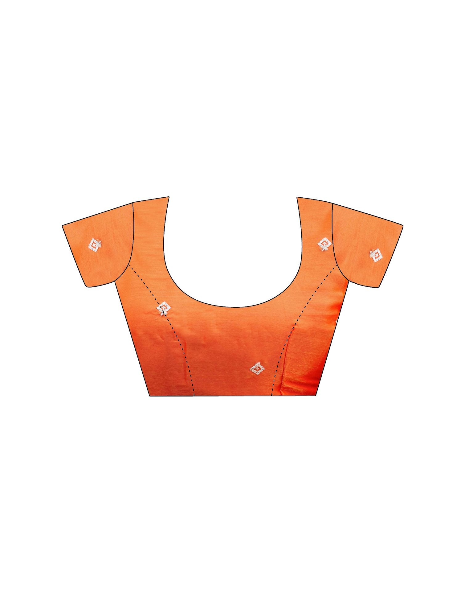 Orange Shimmer Sequence Embroidery Saree