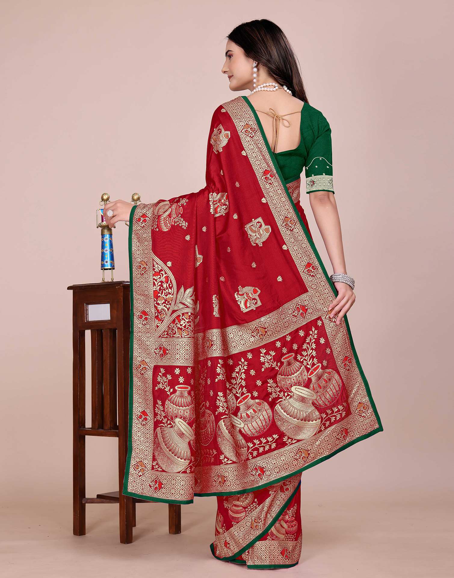 Red Silk Woven Saree