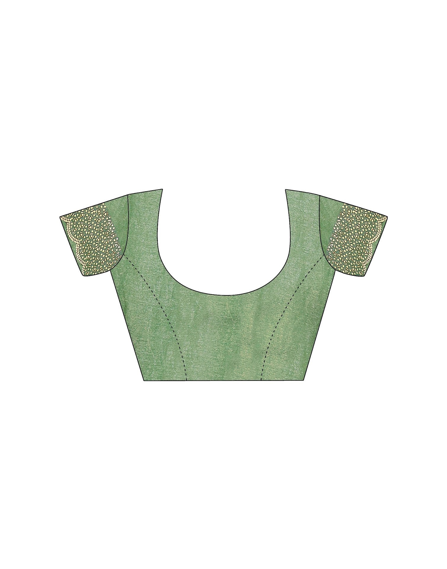 Pista Green Tissue Silk Stone Work Swarovski Saree