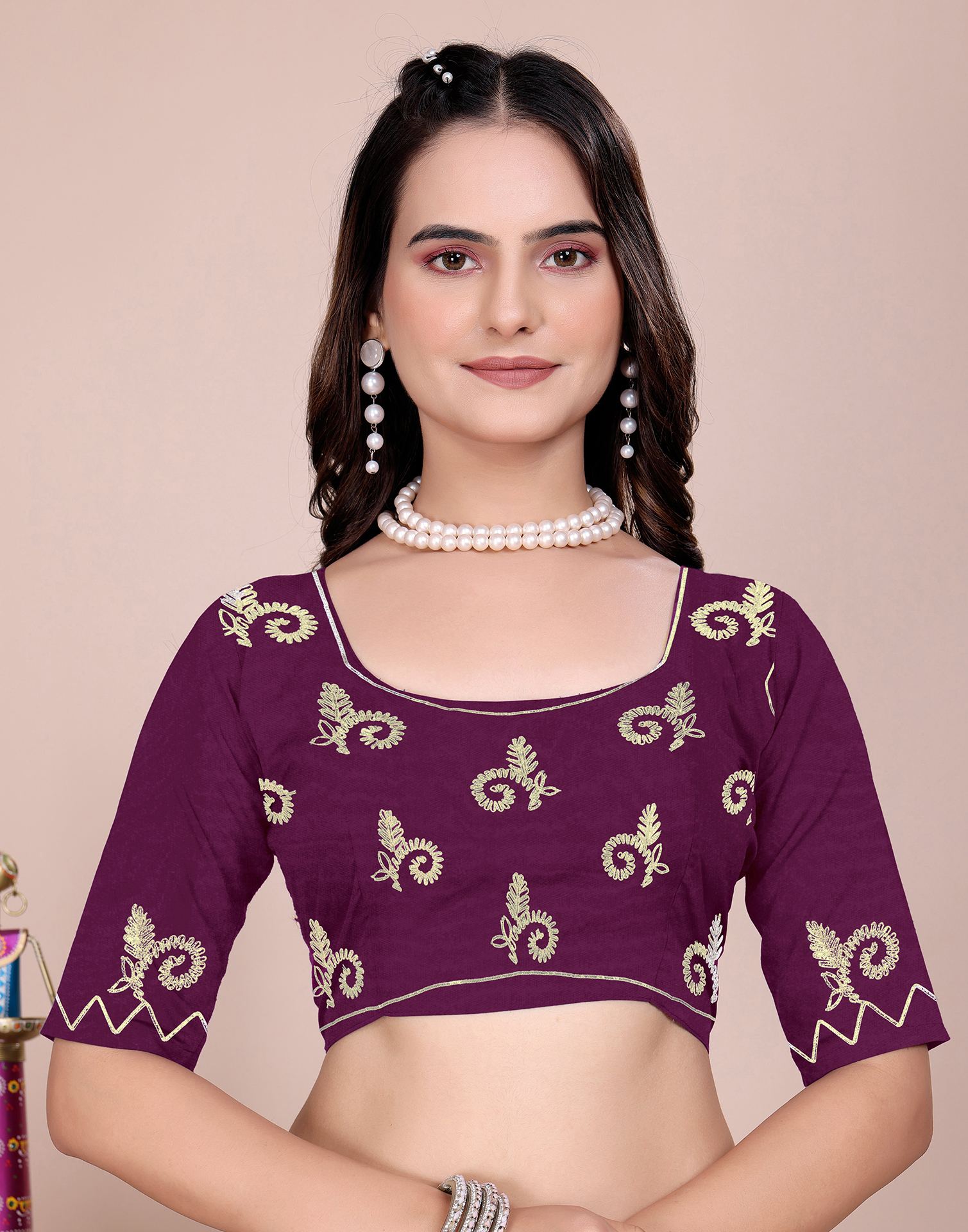 Dusty Wine Chinnon Printed Bandhani Saree