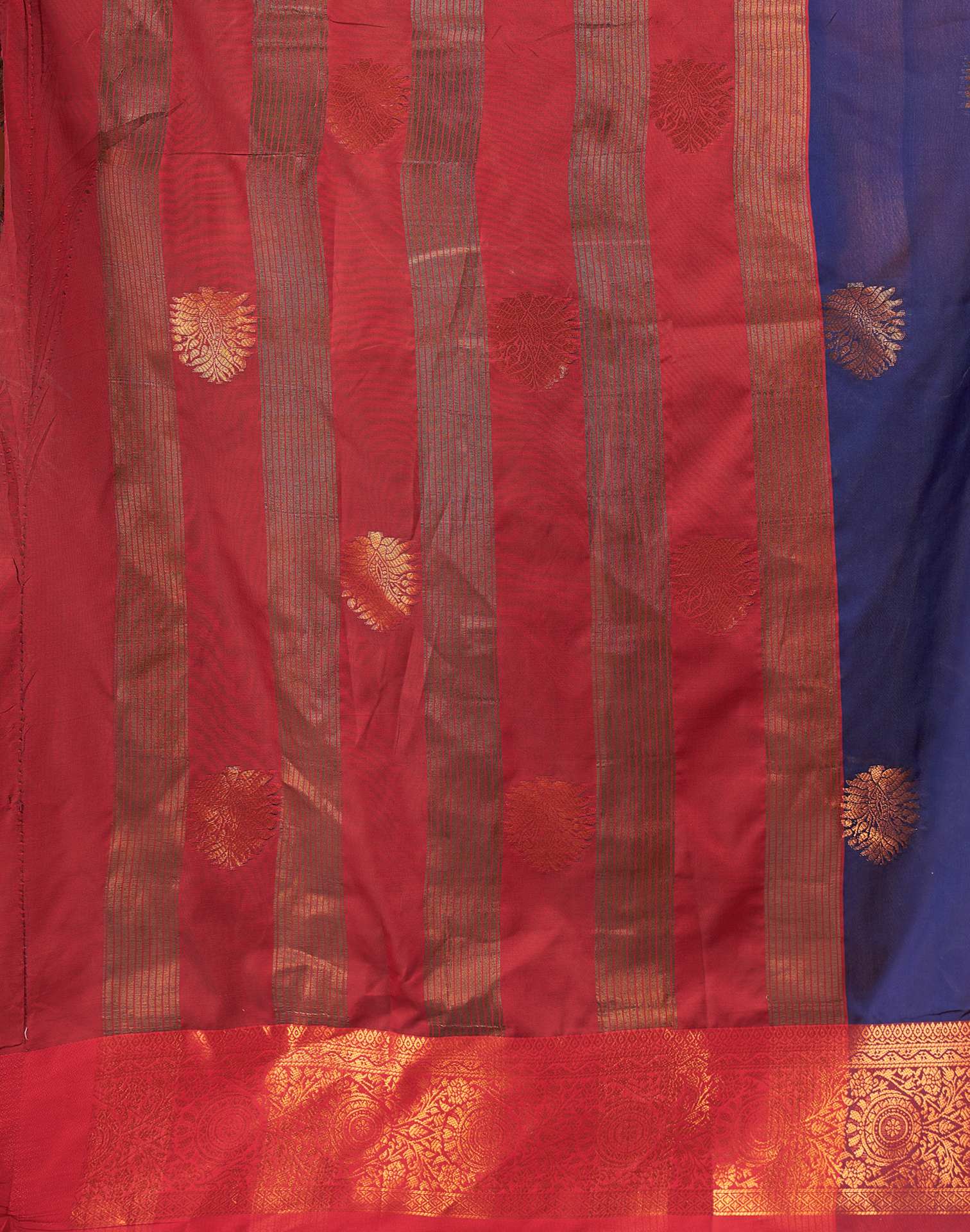 Navy Blue Silk Woven Saree