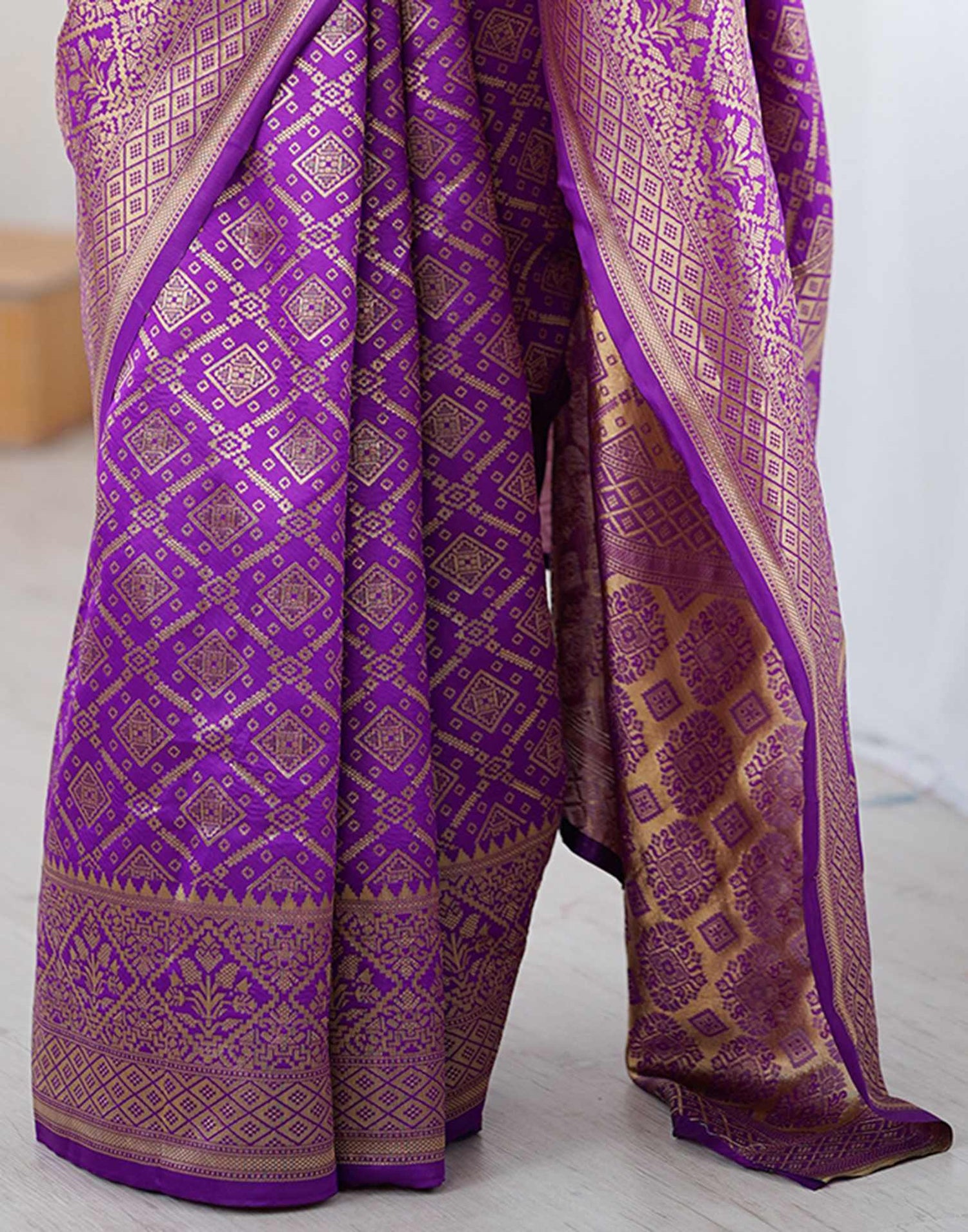 Purple Silk Woven Banarasi Saree