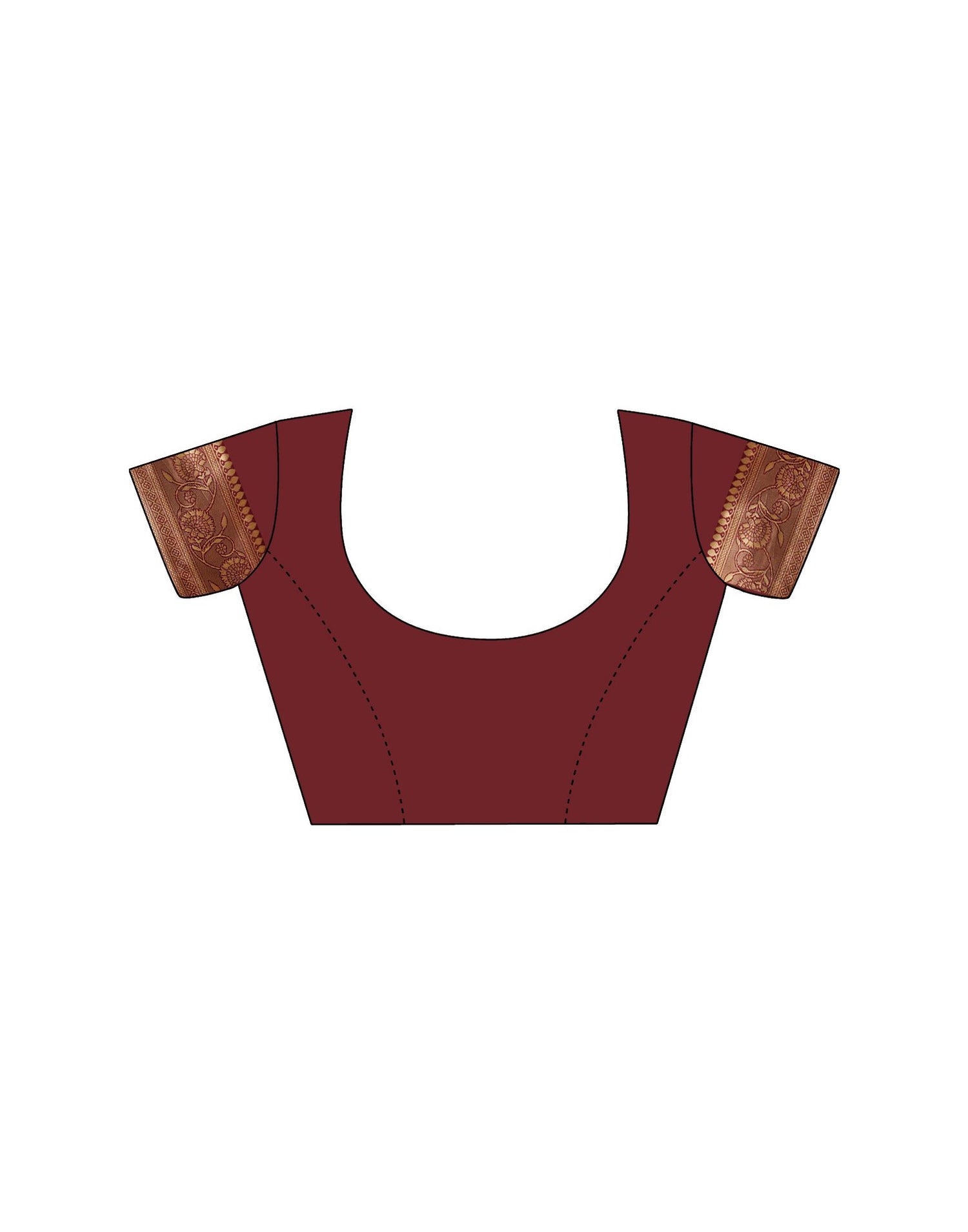 Maroon Silk Woven Banarasi Saree