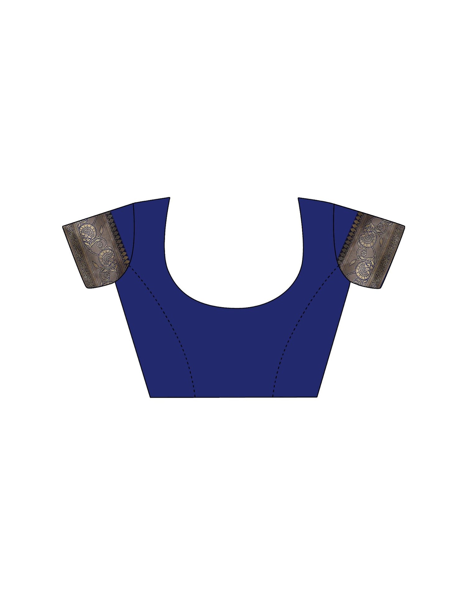 Navy Blue Silk Woven Banarasi Saree