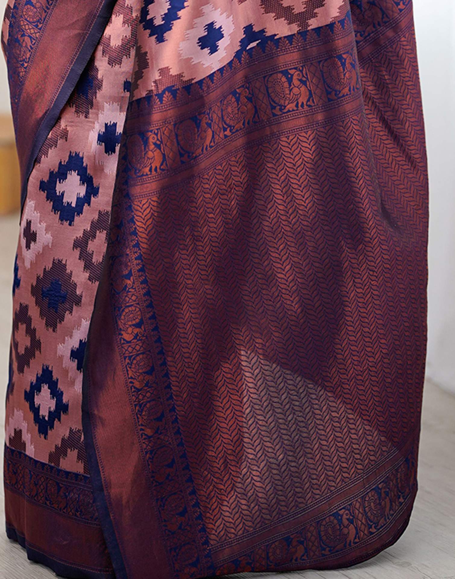 Mauve Silk Woven Saree