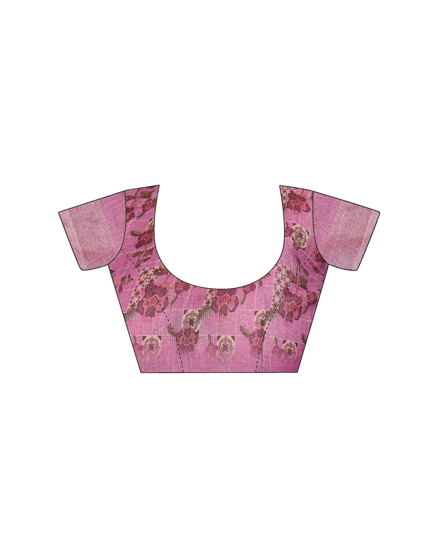Light Pink Cotton Floral Printed Saree