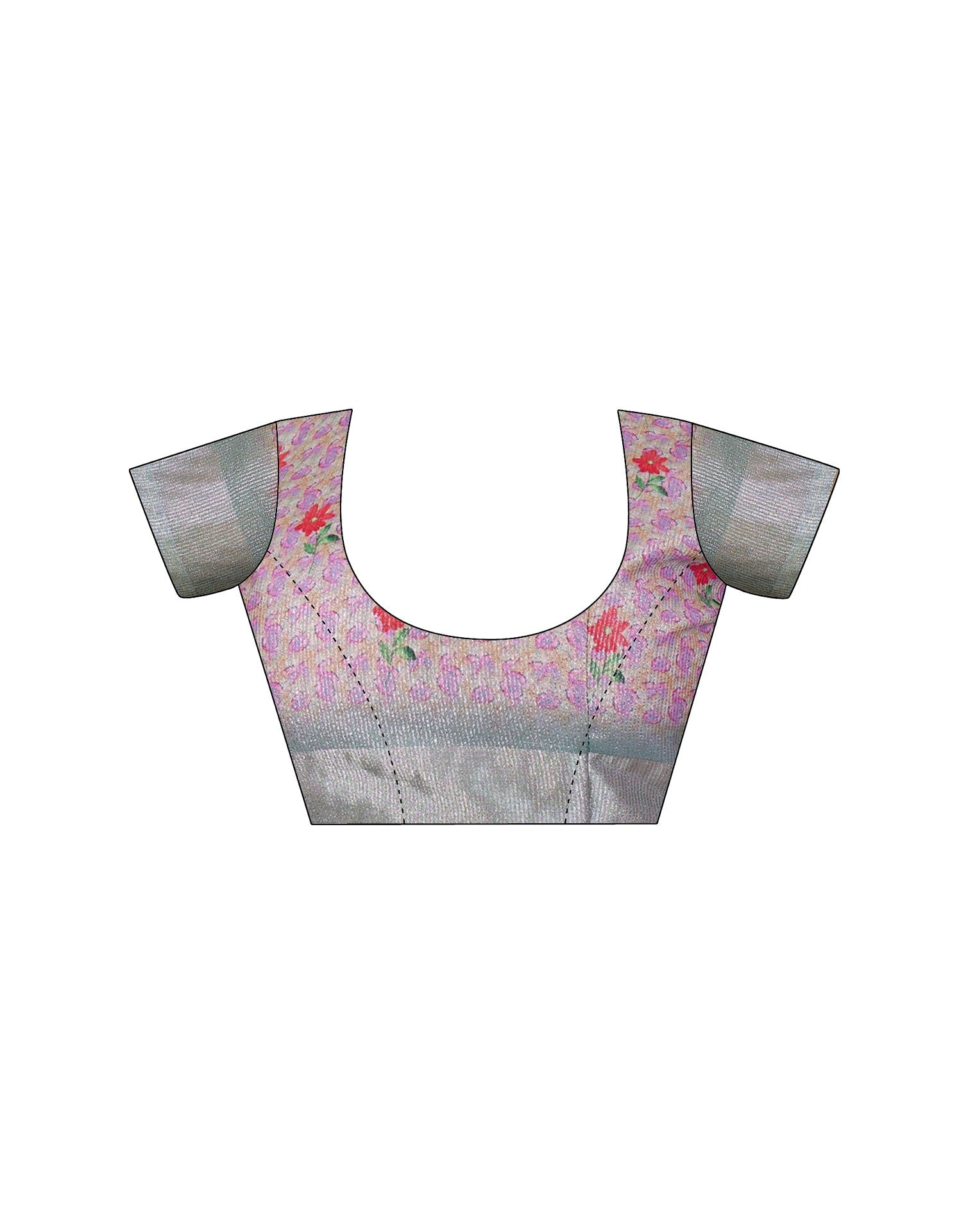 Multicoloured Cotton Floral Printed Saree